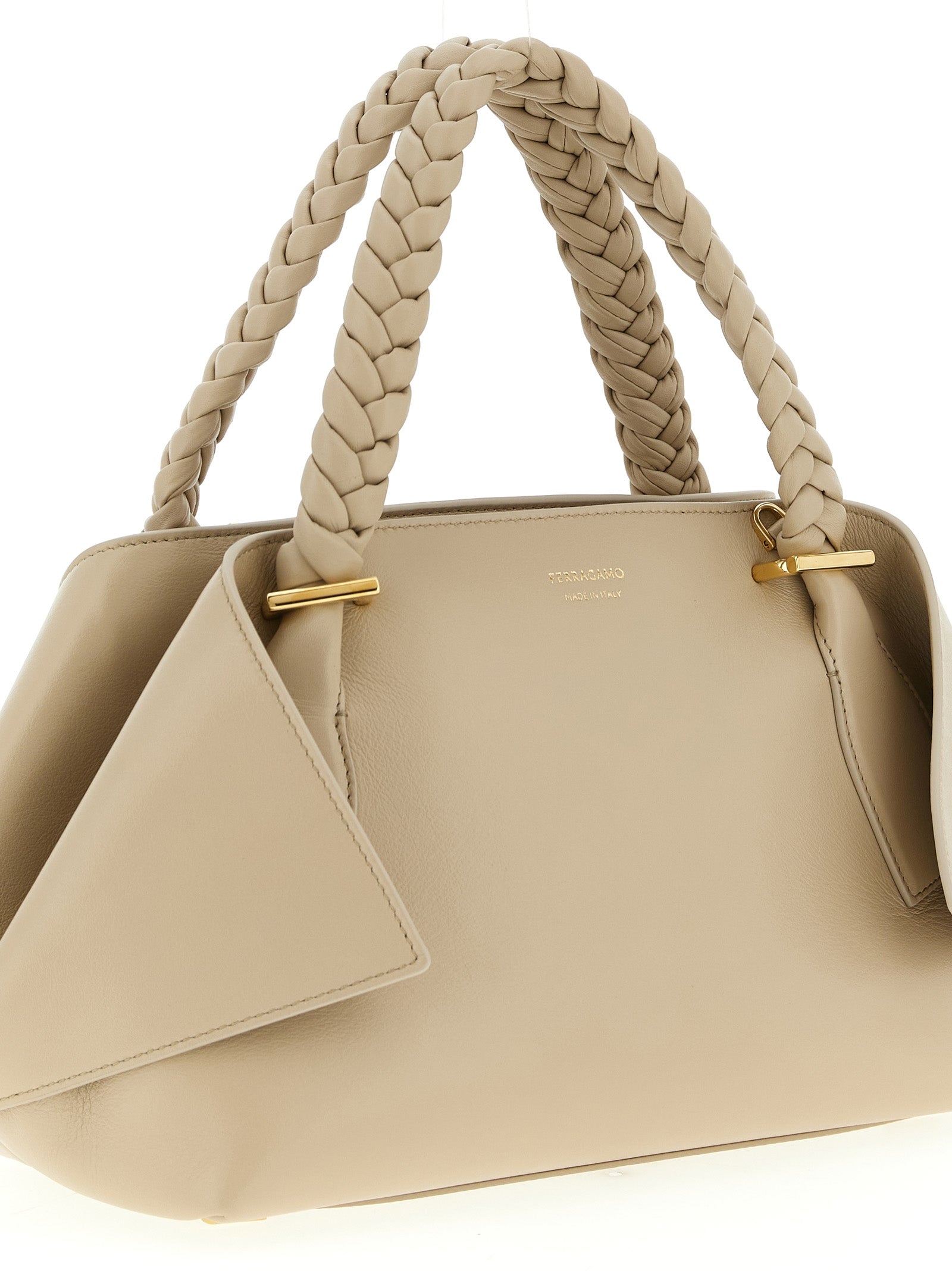 Ferragamo Gray Calfskin Handbag Curated Luxury Accessories by Orvyn
