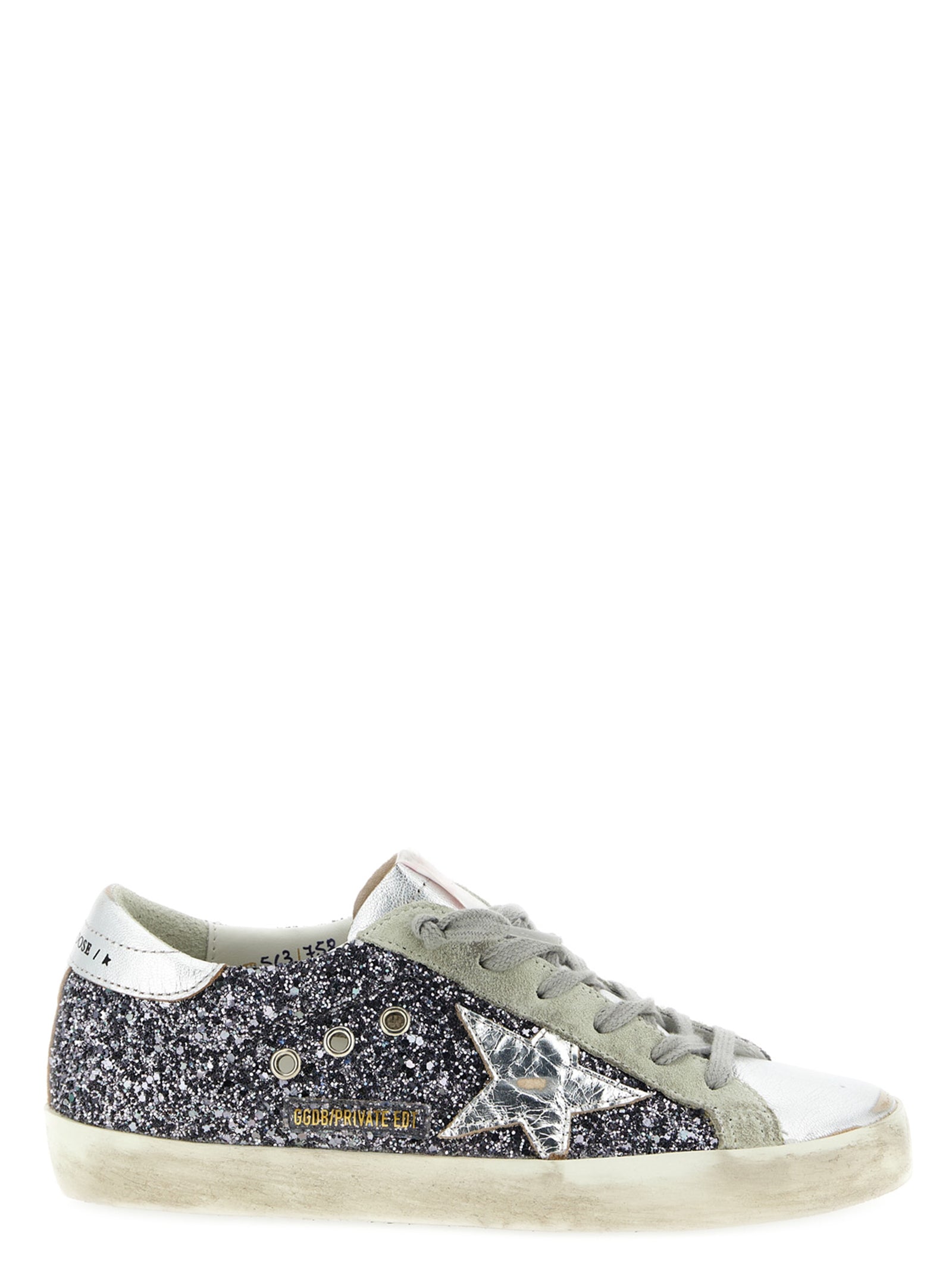 Golden Goose Silver Leather Low Top Sneakers Curated Luxury Accessories by Orvyn