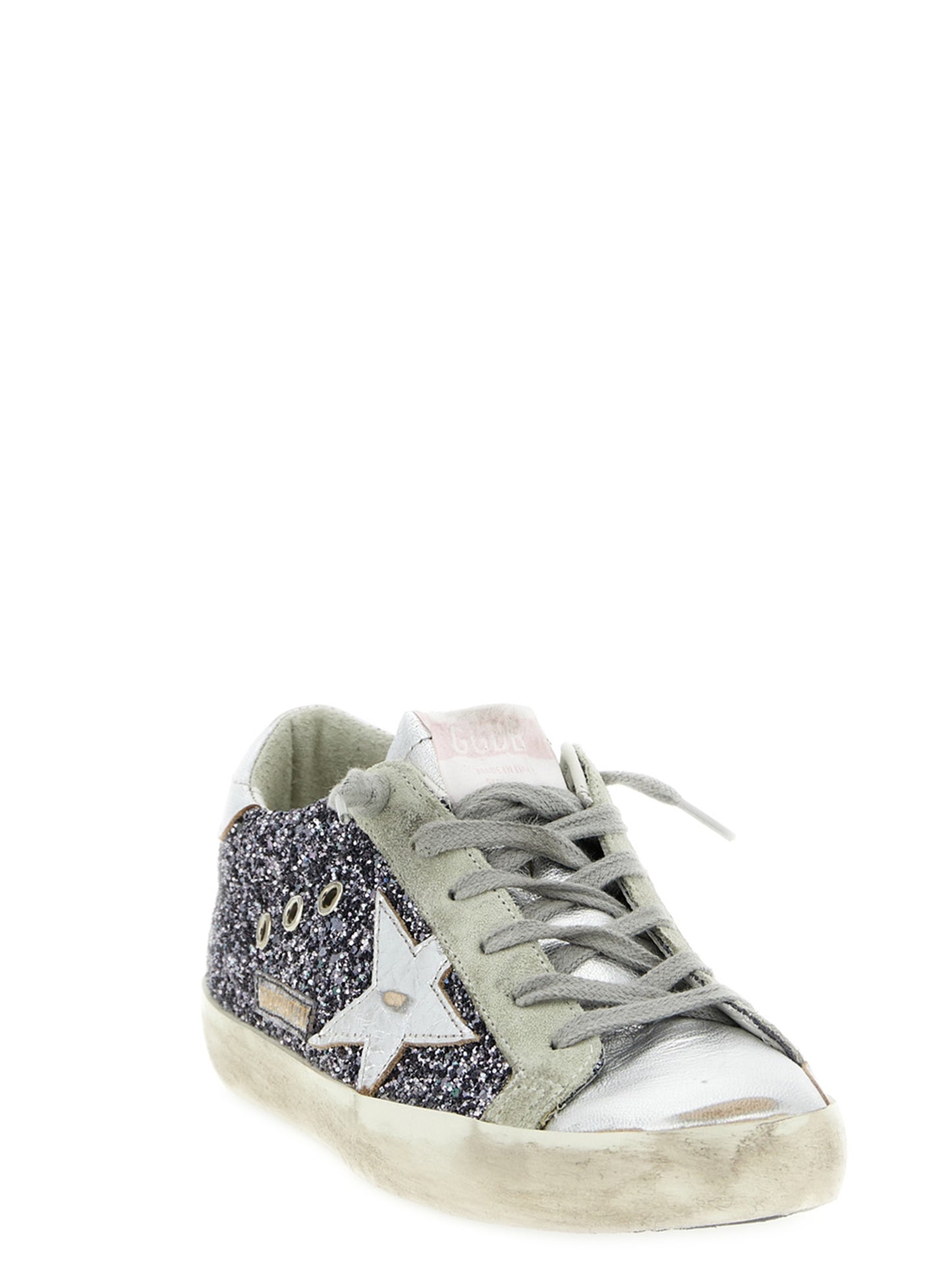 Golden Goose Silver Leather Low Top Sneakers Curated Luxury Accessories by Orvyn