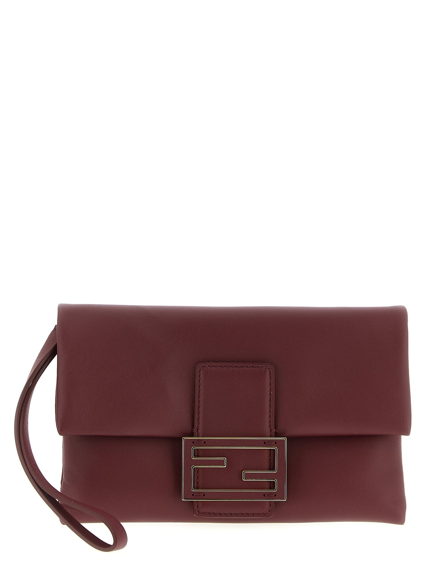 Fendi Bordeaux Lamb Leather Clutch Bag Curated Luxury Accessories by Orvyn