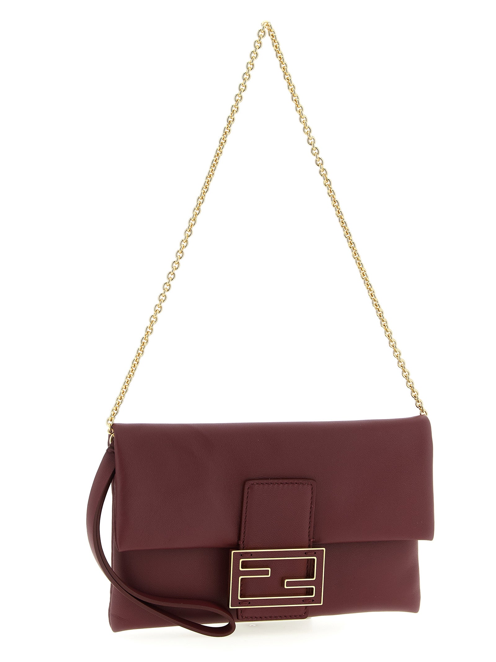 Fendi Bordeaux Lamb Leather Clutch Bag Curated Luxury Accessories by Orvyn