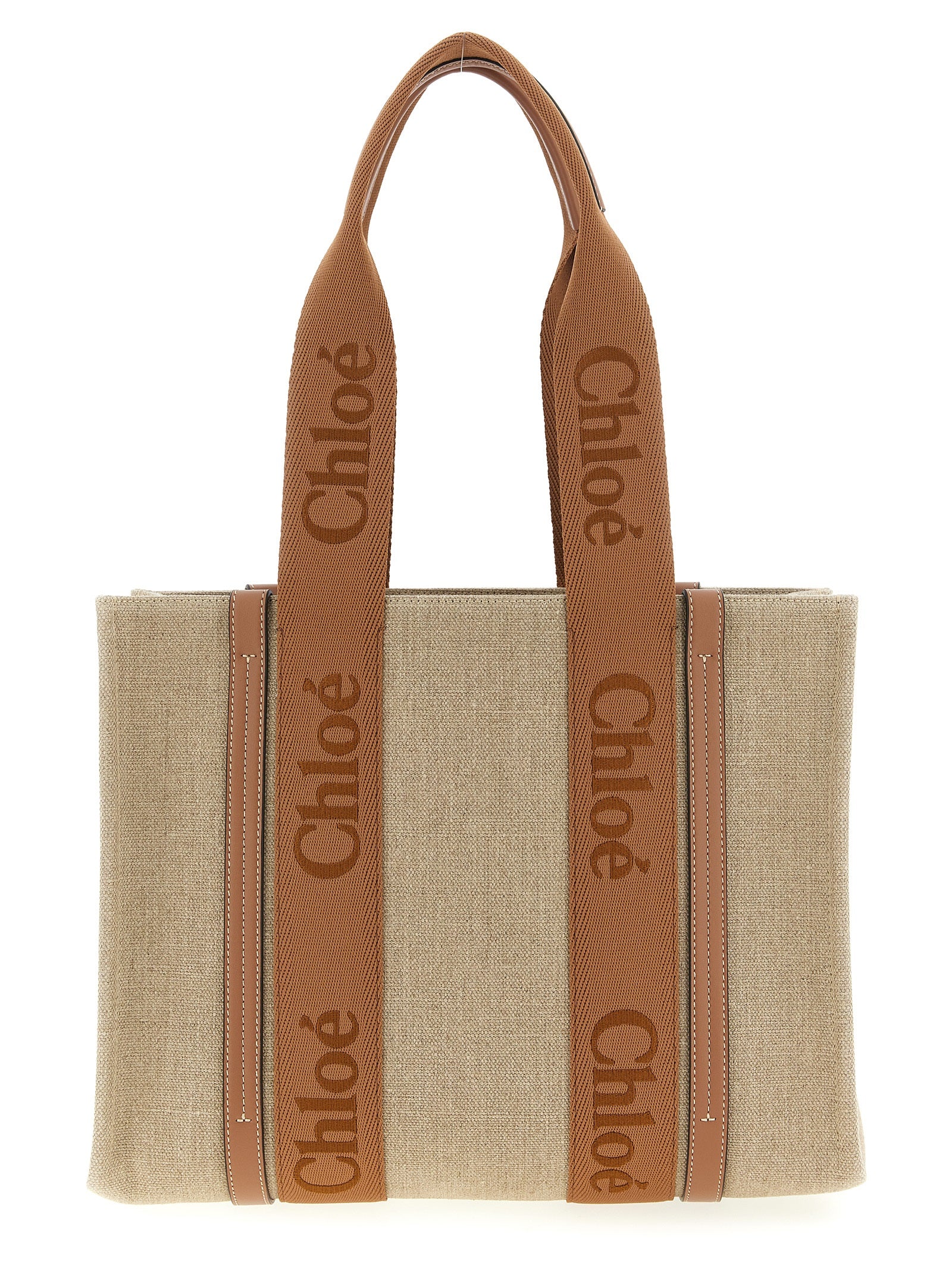 Chloé Brown Linen Tote Bag Curated Luxury Accessories by Orvyn