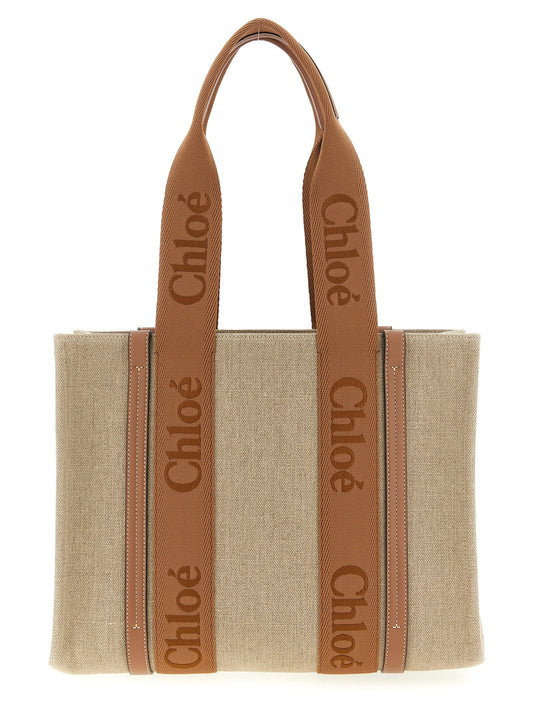 Chloé Brown Linen Tote Bag Curated Luxury Accessories by Orvyn