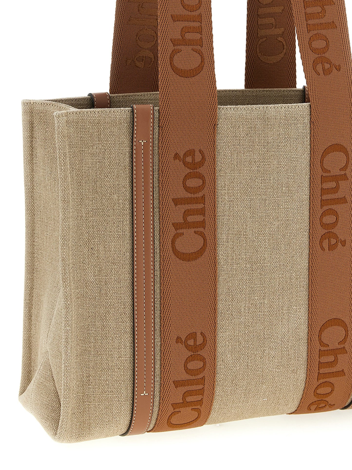 Chloé Brown Linen Tote Bag Curated Luxury Accessories by Orvyn