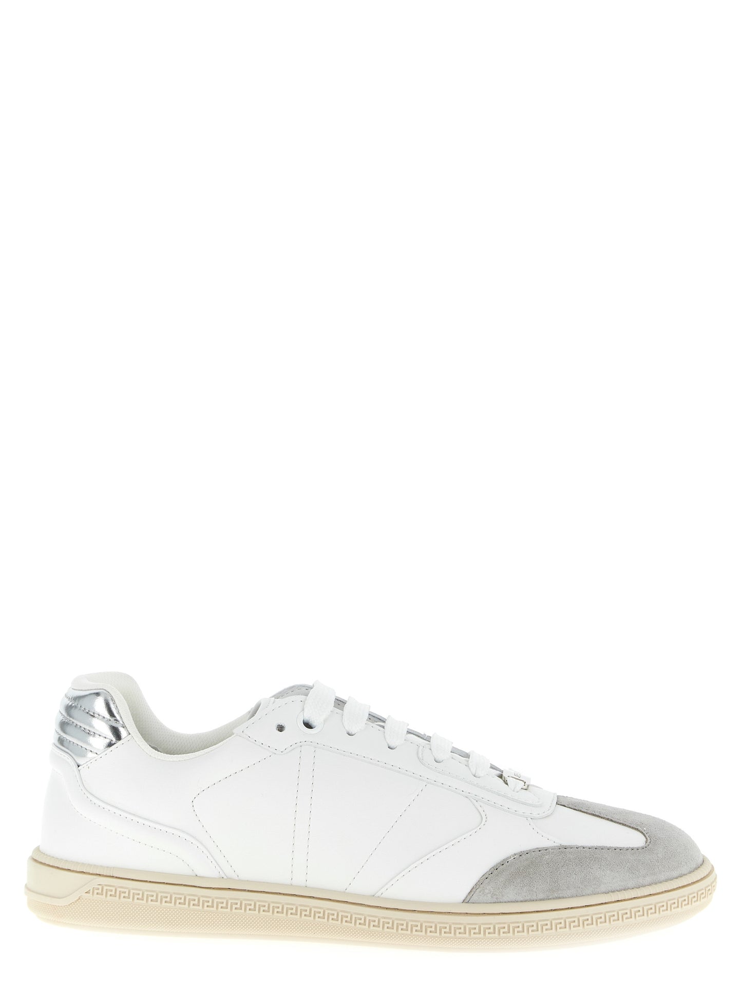 Versace White Calfskin Low Top Sneakers Curated Luxury Accessories by Orvyn