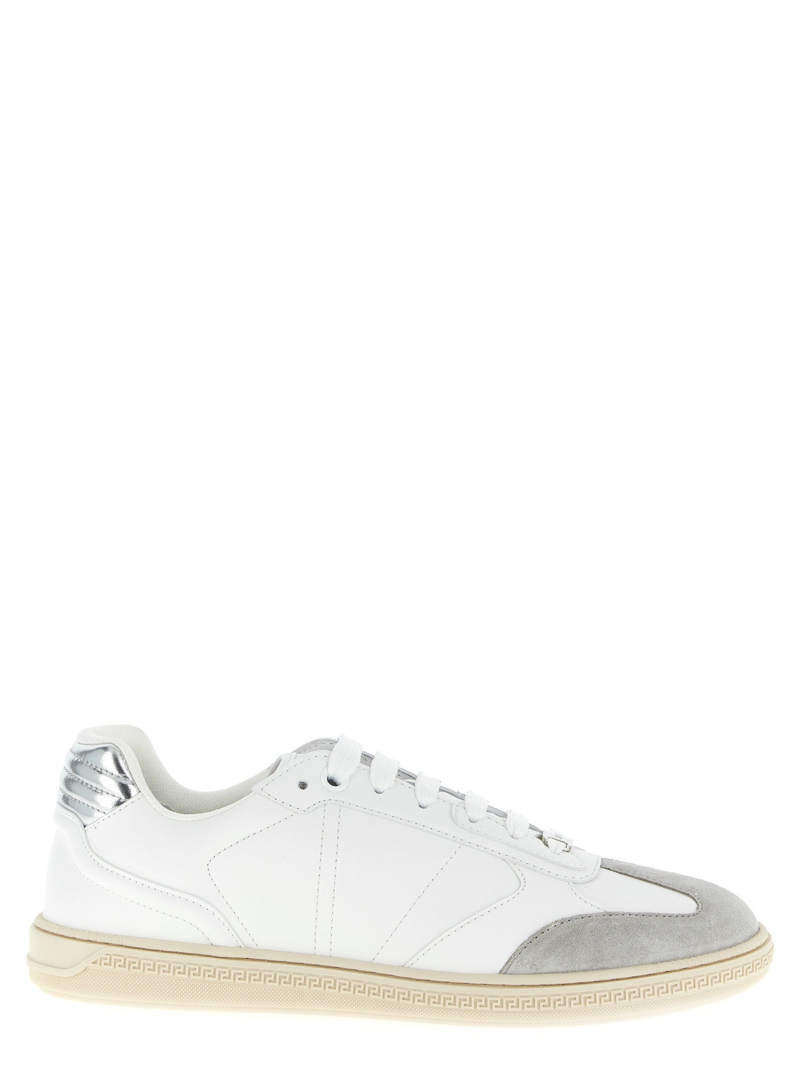 Versace White Calfskin Low Top Sneakers Curated Luxury Accessories by Orvyn