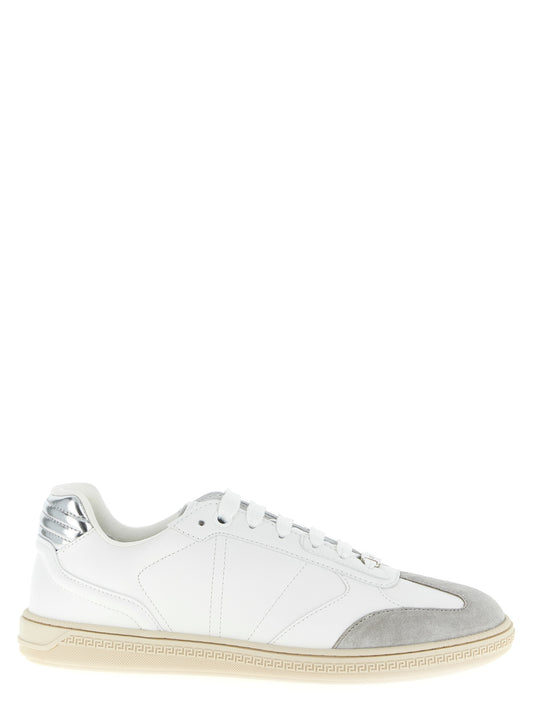 Versace White Calfskin Low Top Sneakers Curated Luxury Accessories by Orvyn