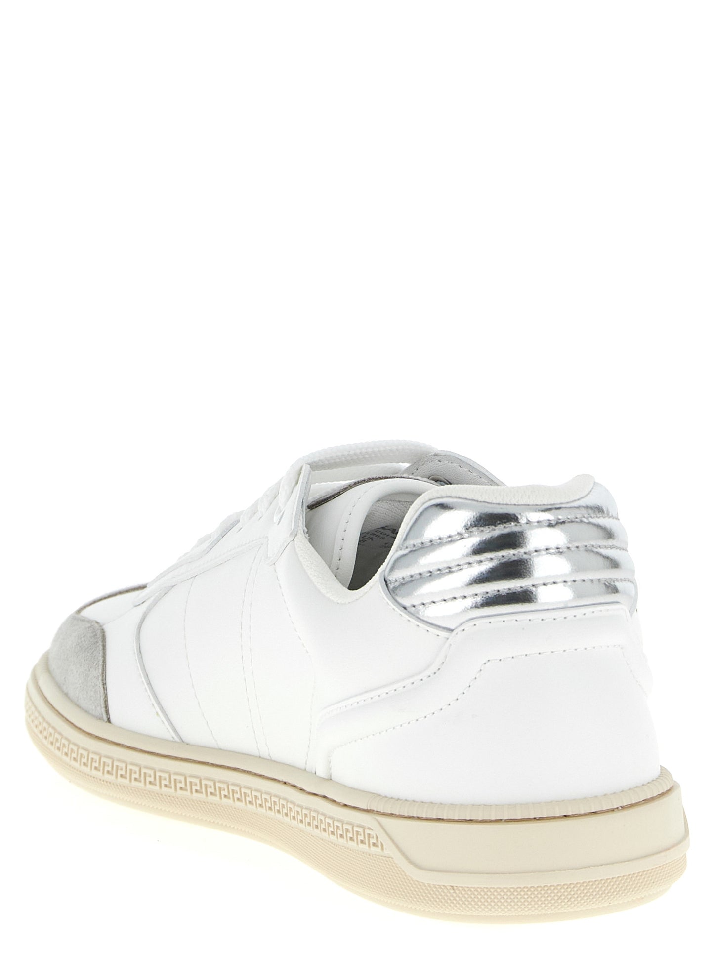 Versace White Calfskin Low Top Sneakers Curated Luxury Accessories by Orvyn