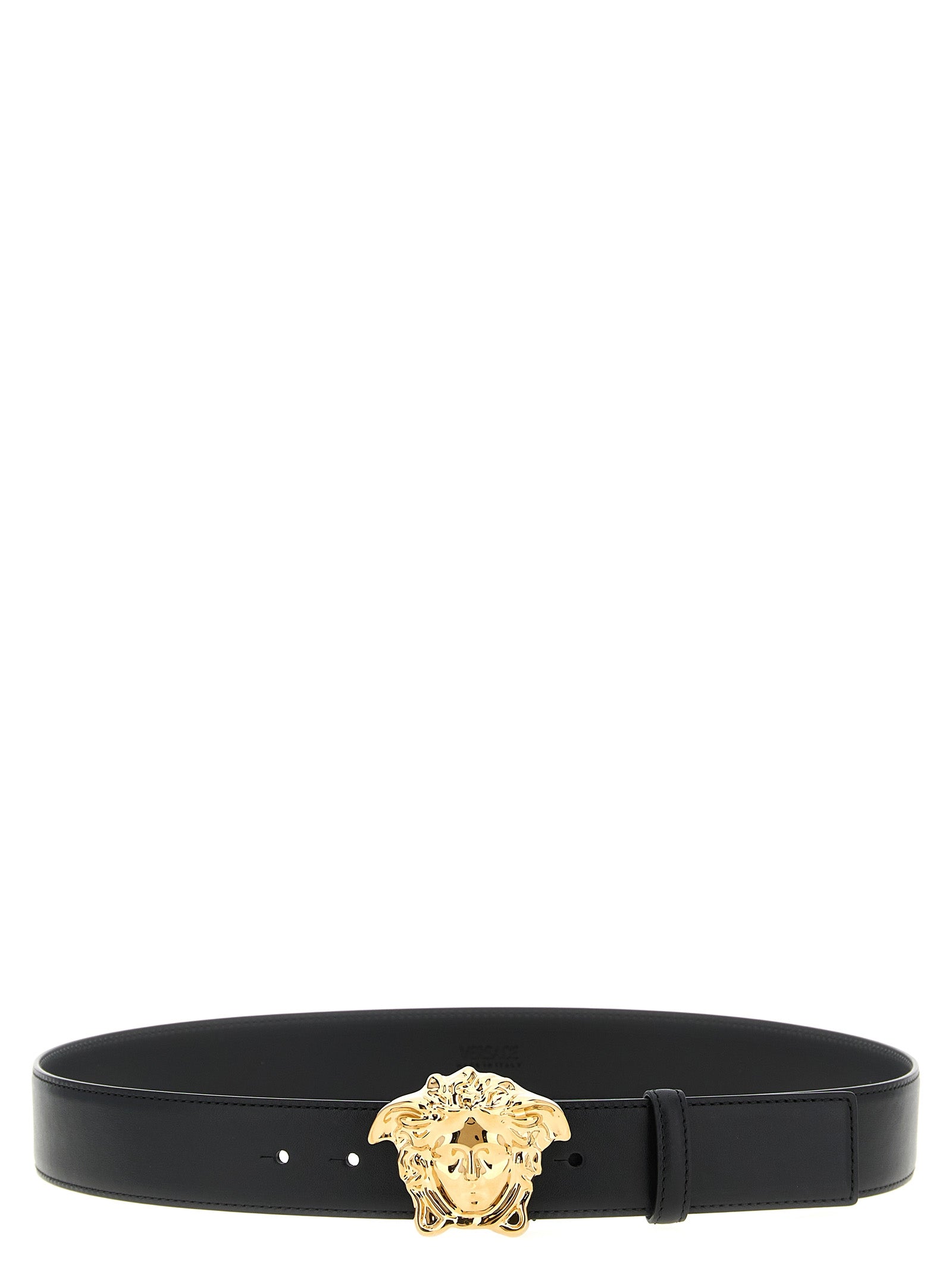 Versace Black Calfskin Regular Belt Curated Luxury Accessories by Orvyn