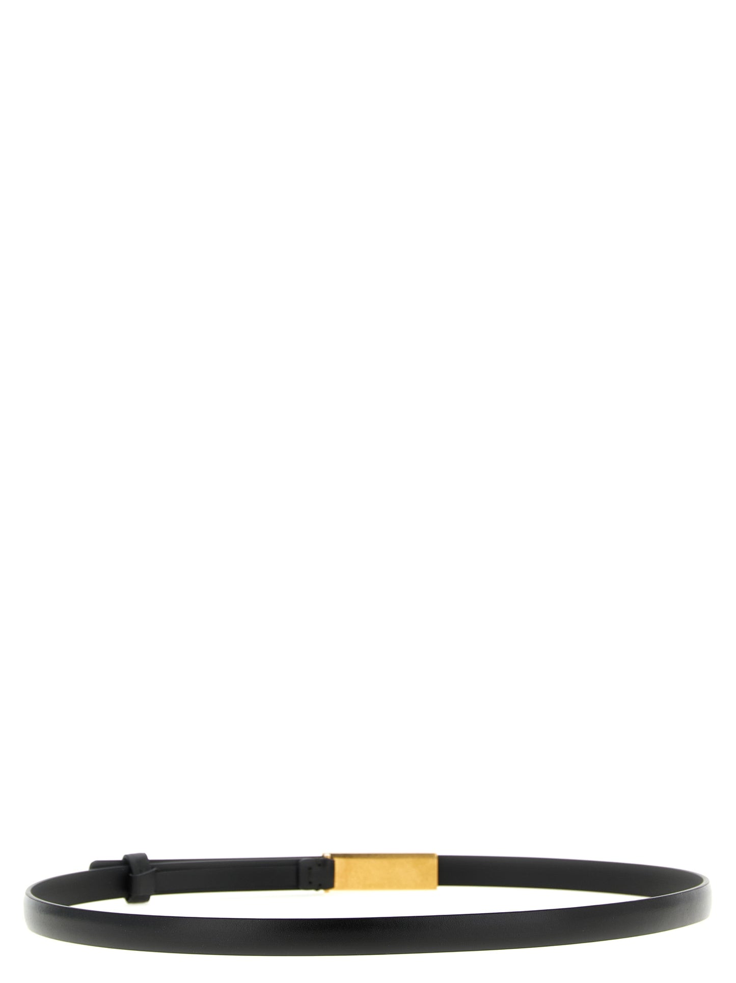 Khaite Black Calfskin Thin Belt Curated Luxury Accessories by Orvyn