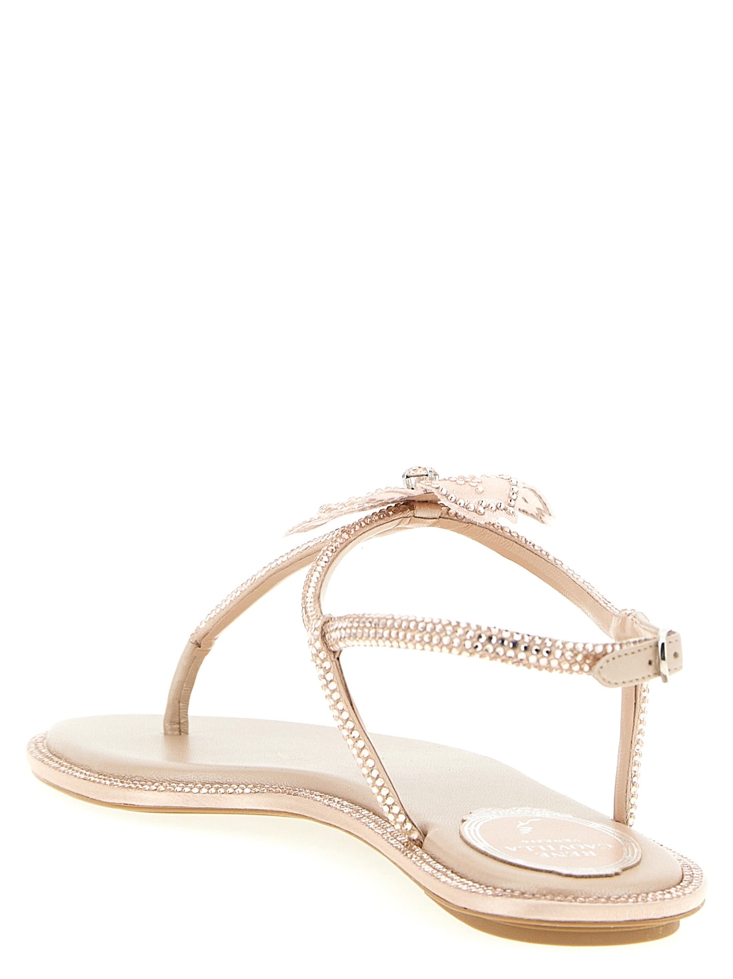 RENE CAOVILLA Multicolor Glass Flat Sandals Curated Luxury Accessories by Orvyn