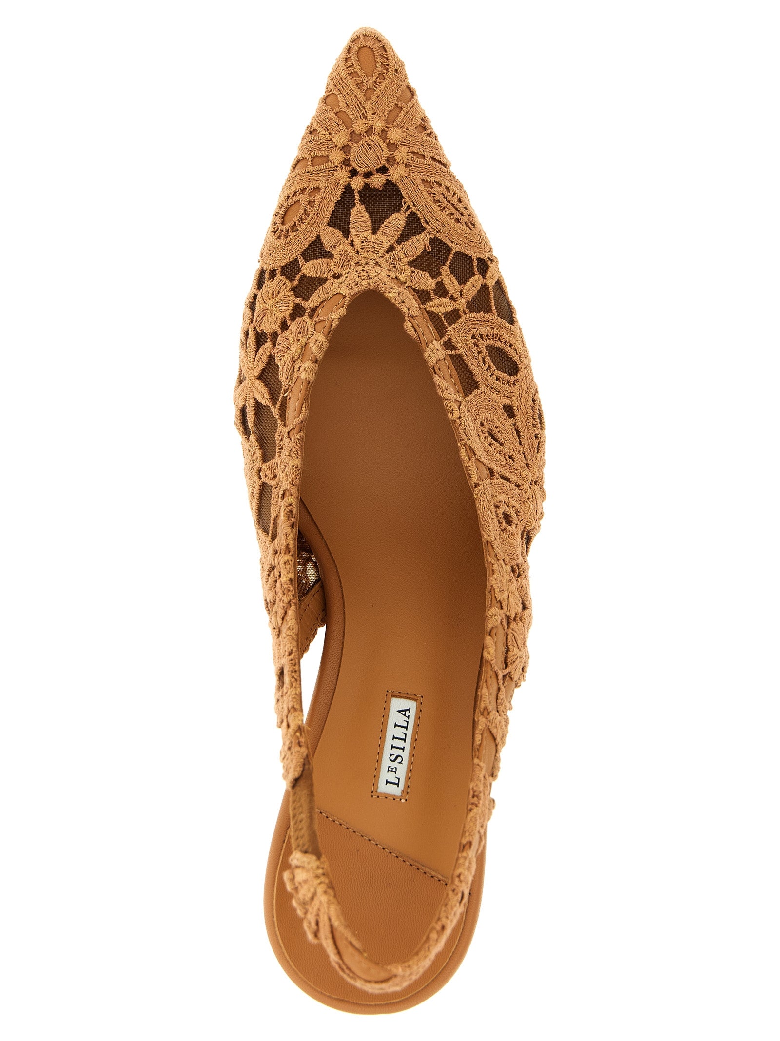 LE SILLA Brown Cotton Mid Heel Pumps Curated Luxury Accessories by Orvyn