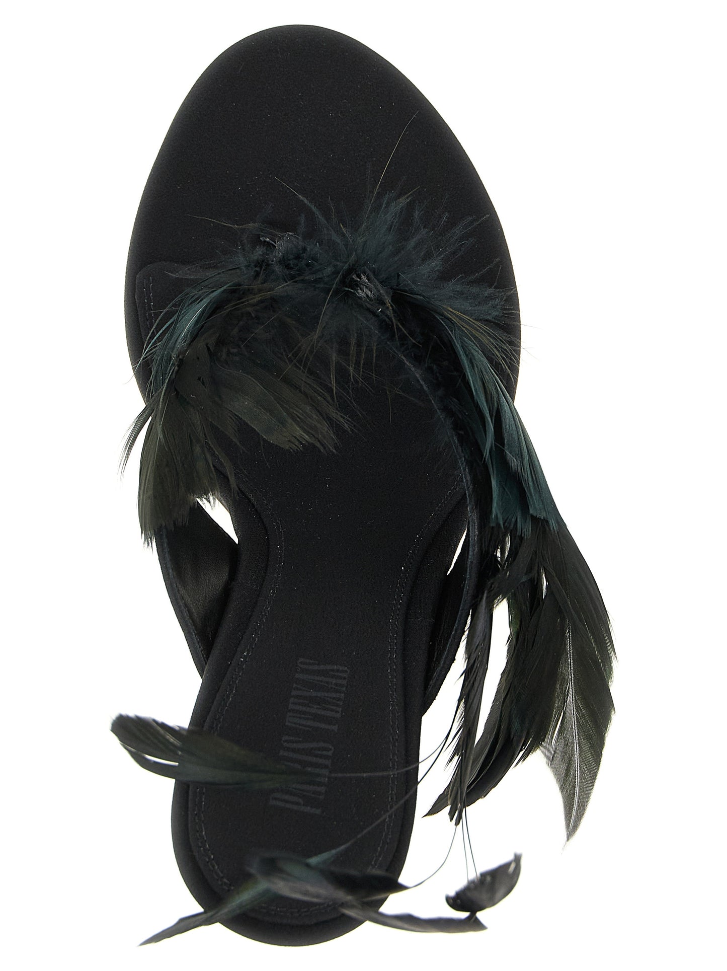 Paris Texas Black 'Lidia Feather Thong' Sandals Curated Luxury Accessories by Orvyn