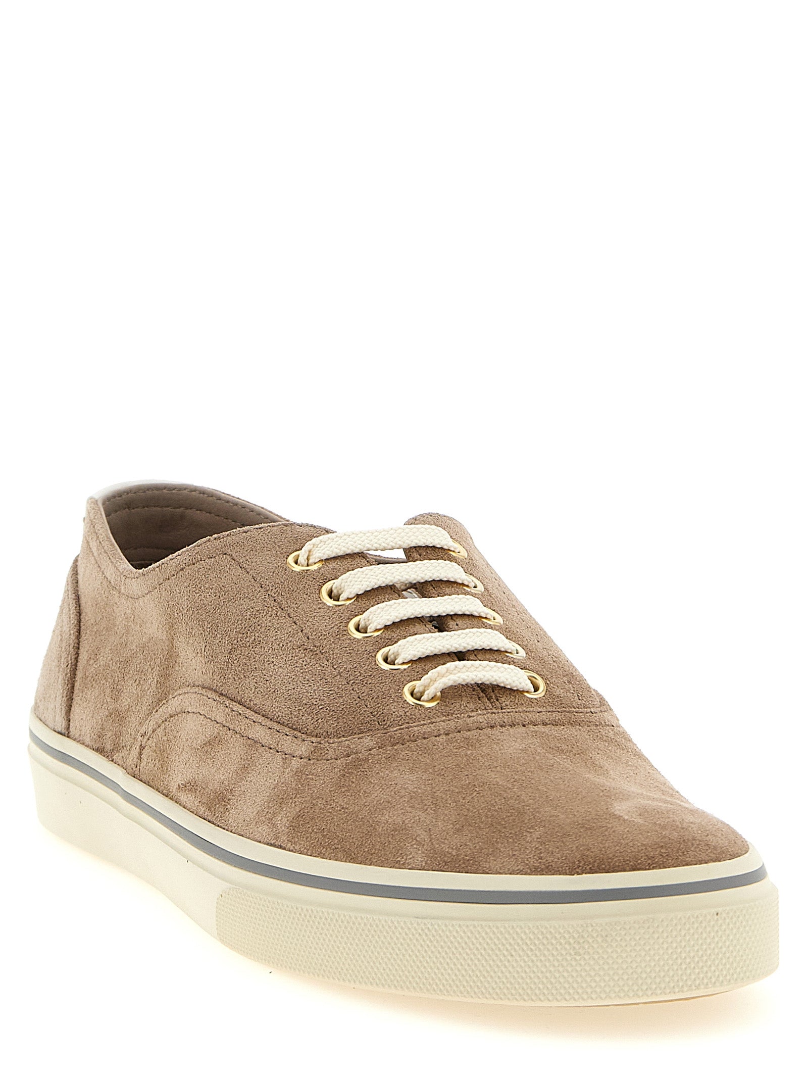 Brunello Cucinelli Beige 'Lace Up' Sneakers Curated Luxury Accessories by Orvyn