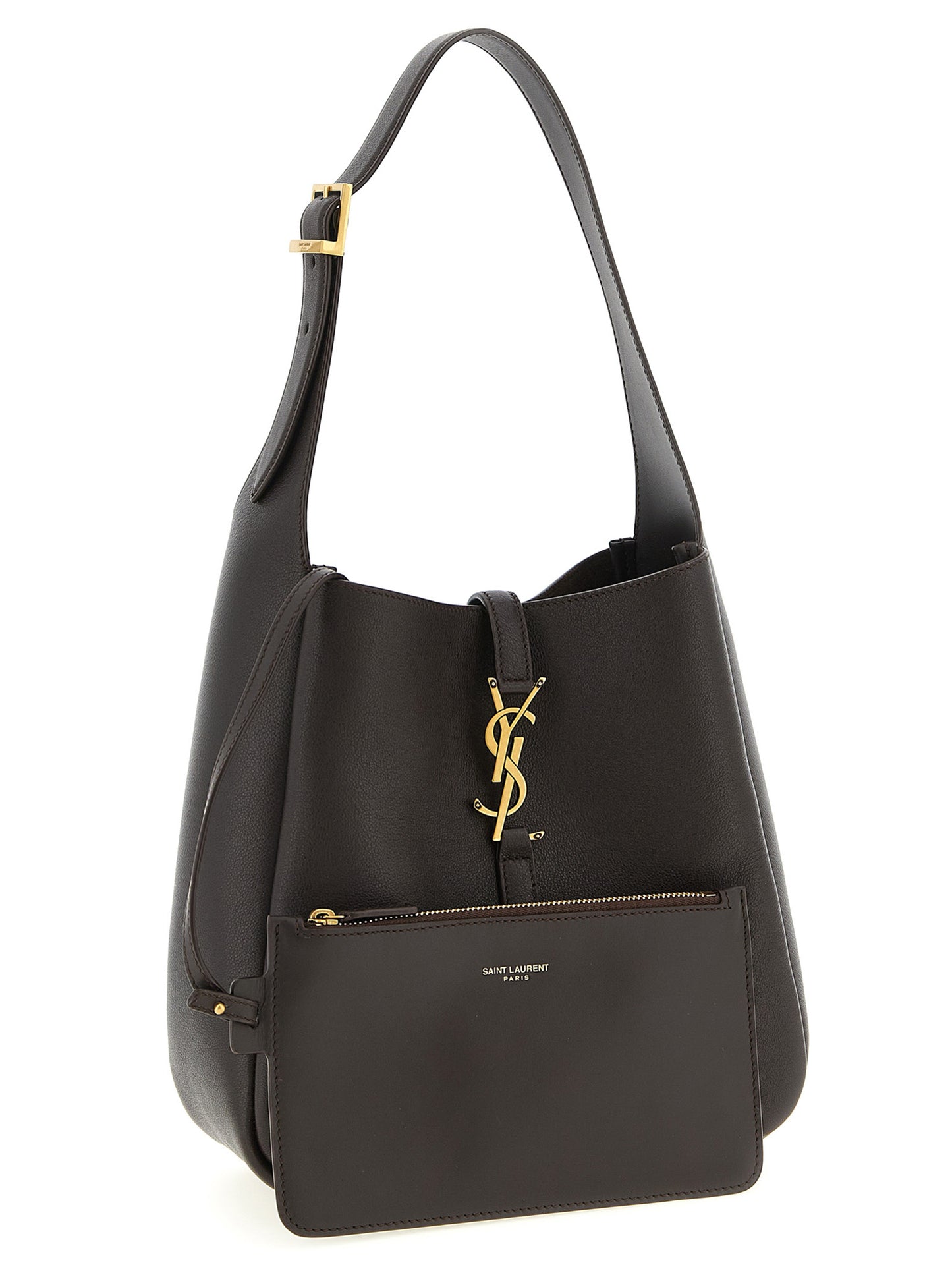Saint Laurent Brown 'S Micro' Micro Shoulder Bag Curated Luxury Accessories by Orvyn