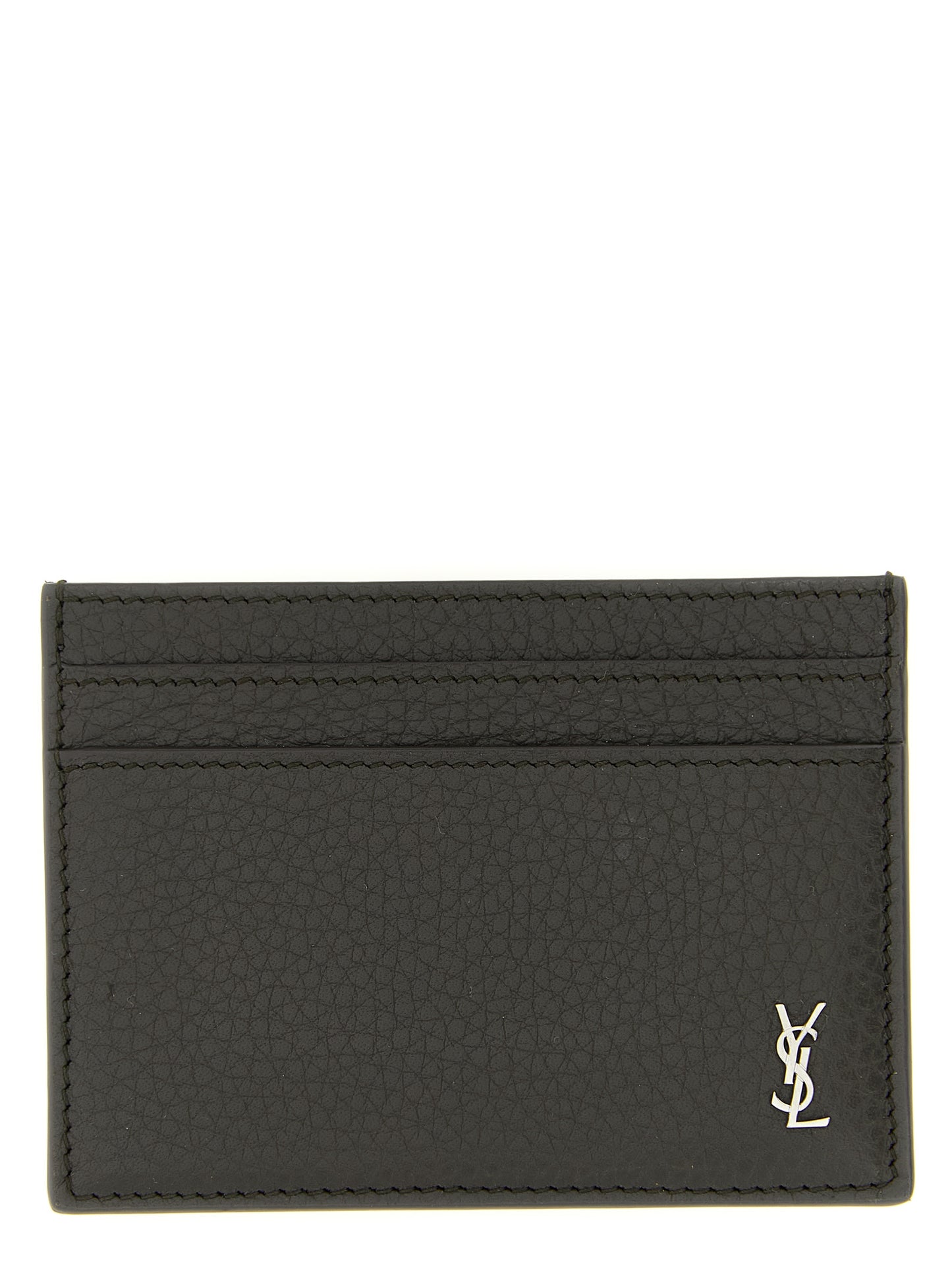 Saint Laurent Brown 'Tiny Cassandre' Card Holder Curated Luxury Accessories by Orvyn
