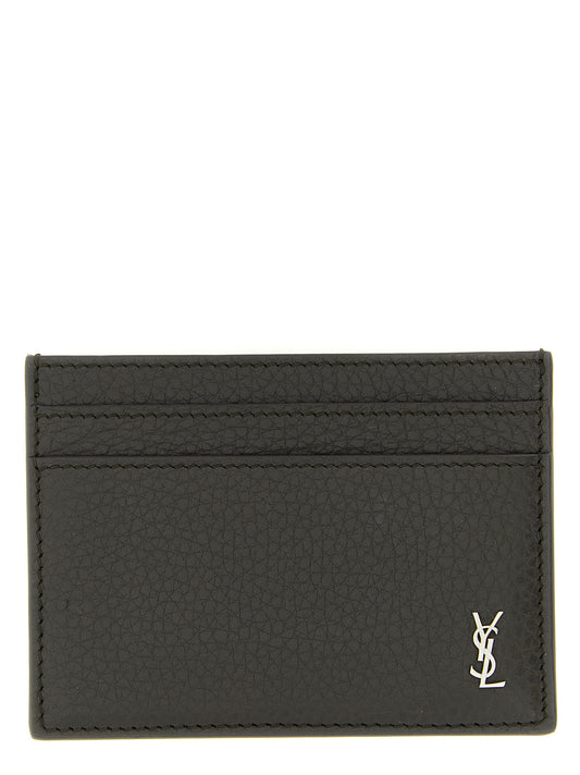Saint Laurent Brown 'Tiny Cassandre' Card Holder Curated Luxury Accessories by Orvyn