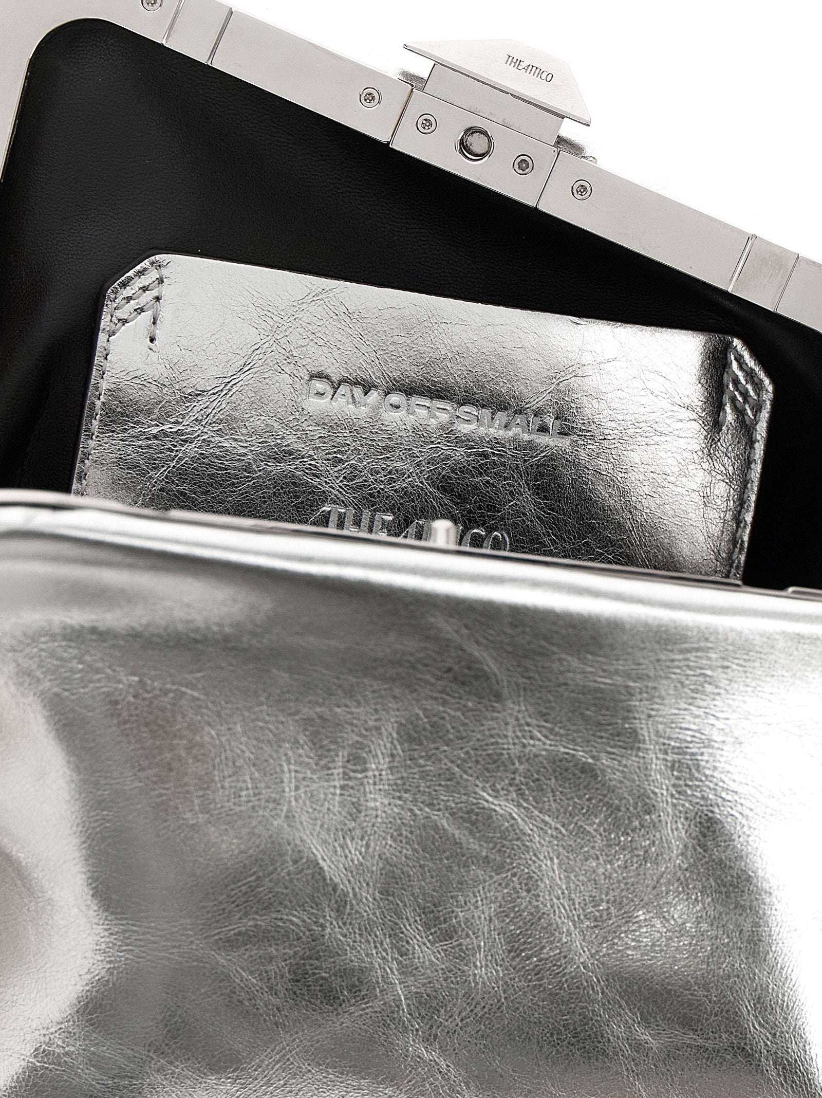 The Attico Silver 'Day Off Small' Small Clutch Curated Luxury Accessories by Orvyn