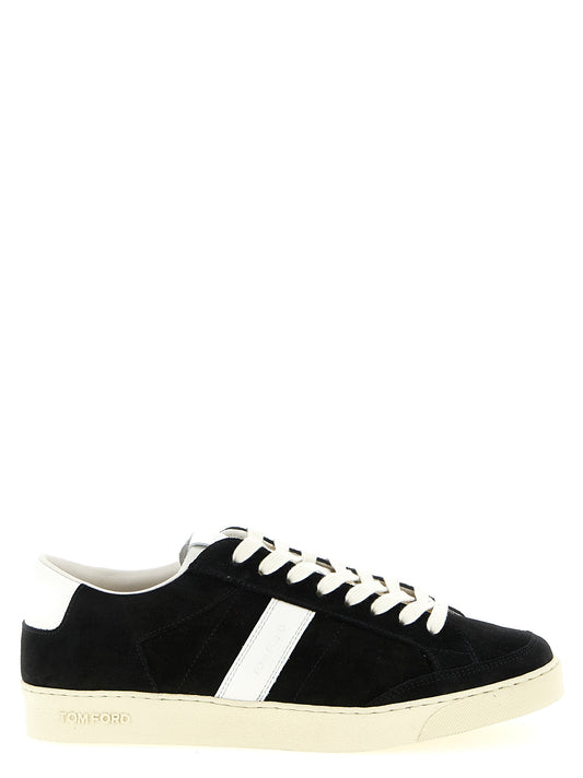 Tom Ford Bicolor Leather Low Top Sneakers Curated Luxury Accessories by Orvyn