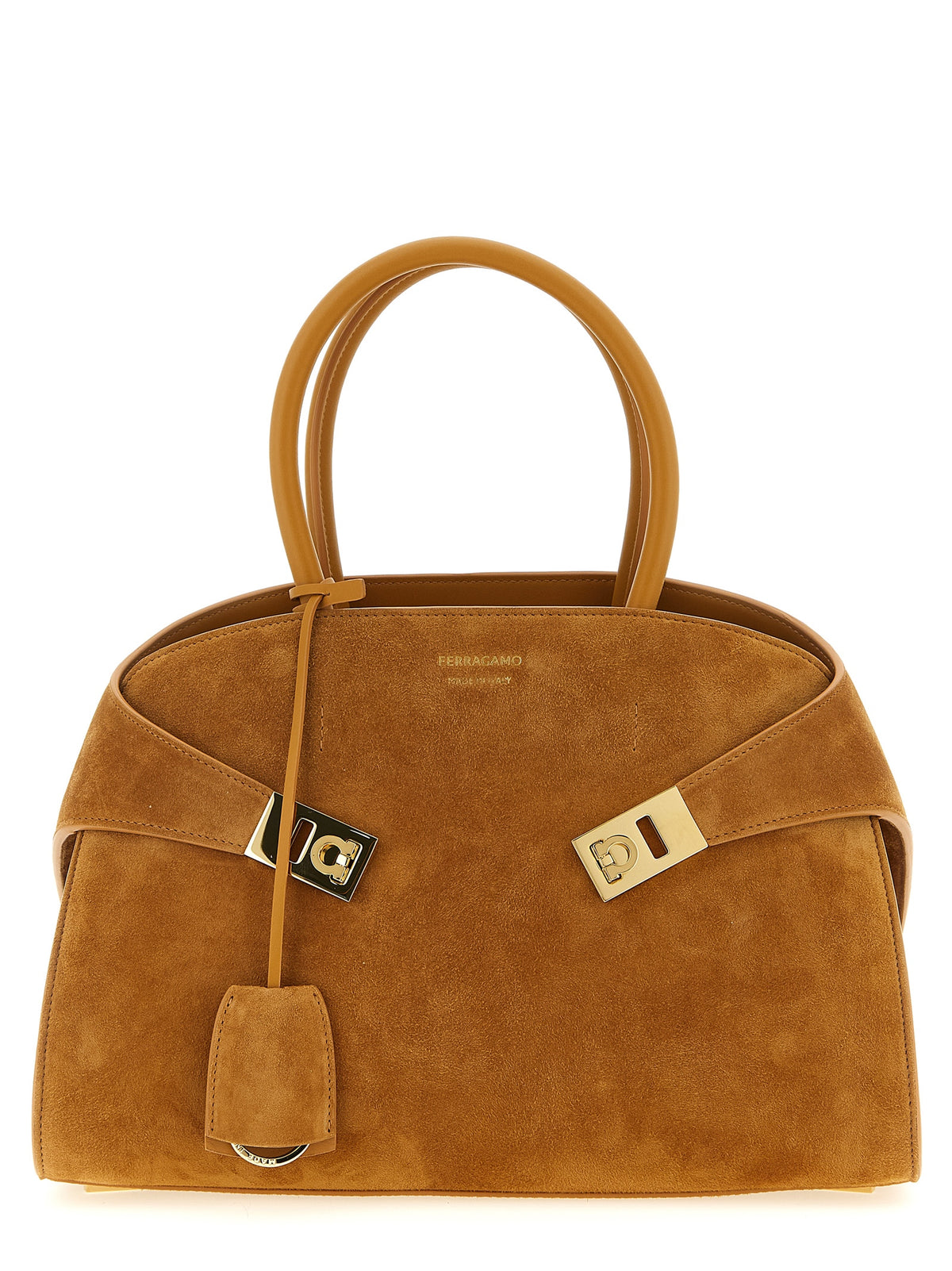 Ferragamo Beige 'Gancini' Handbag