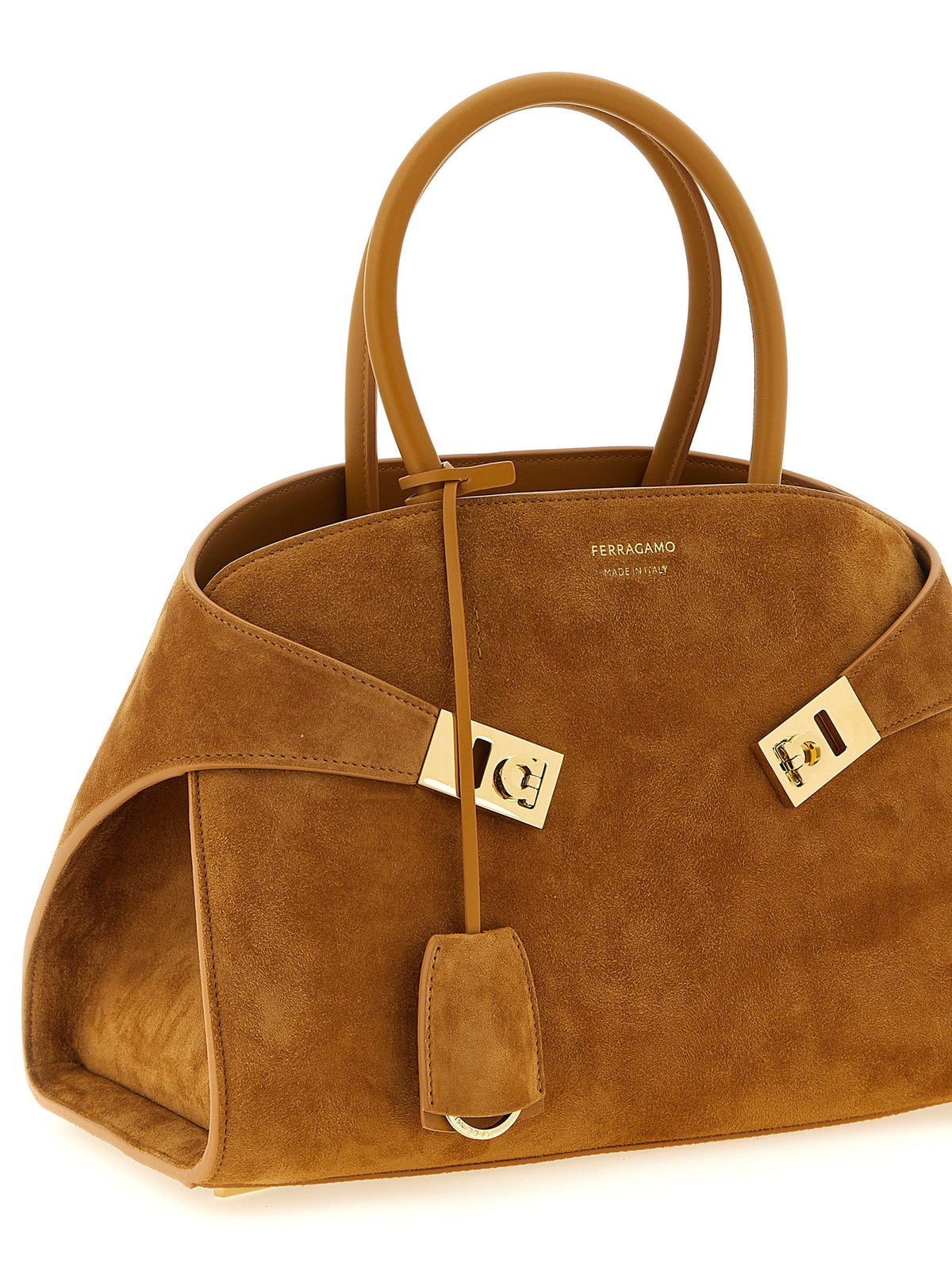 Ferragamo Beige 'Gancini' Handbag