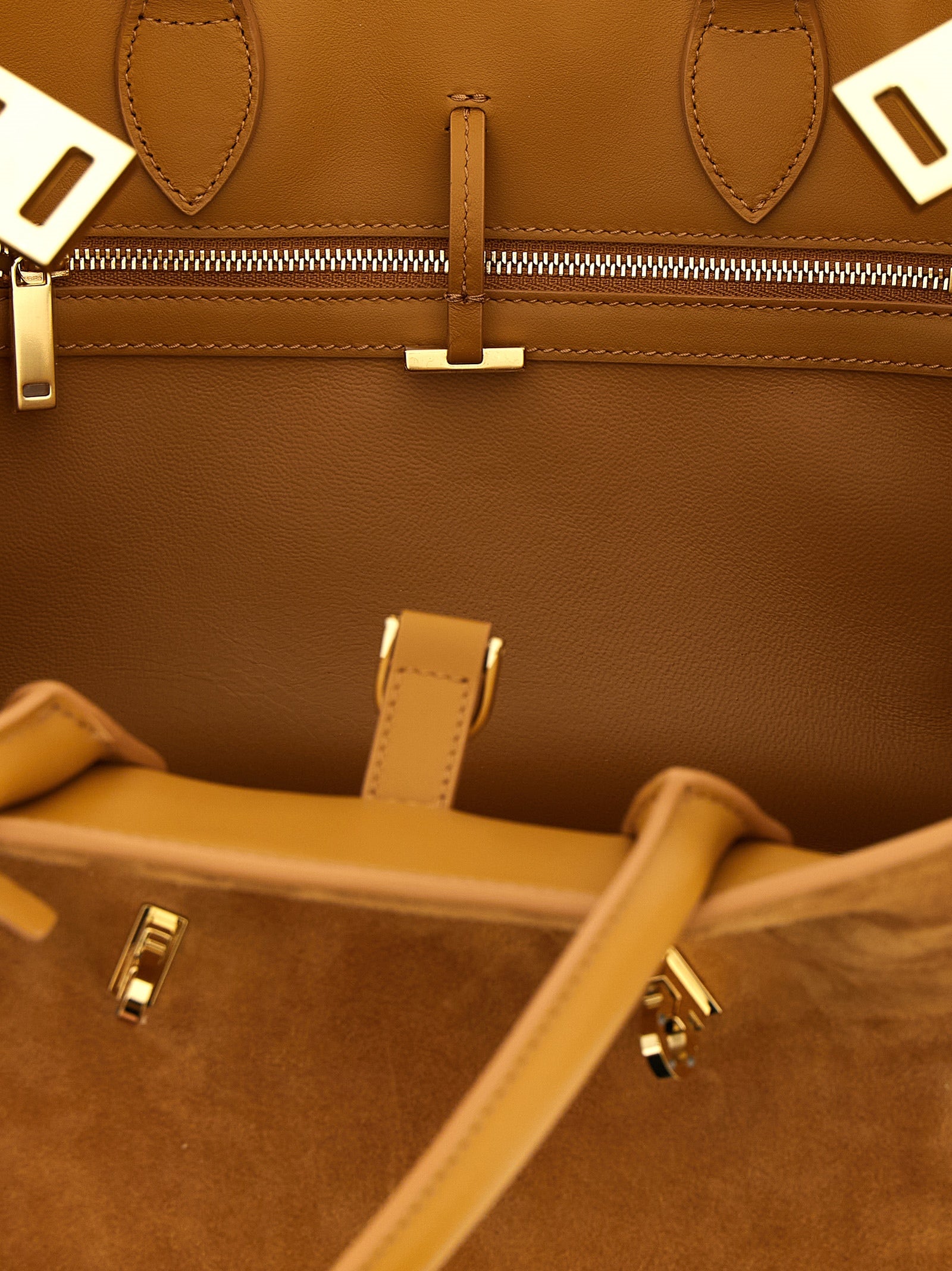 Ferragamo Beige 'Gancini' Handbag Curated Luxury Accessories by Orvyn