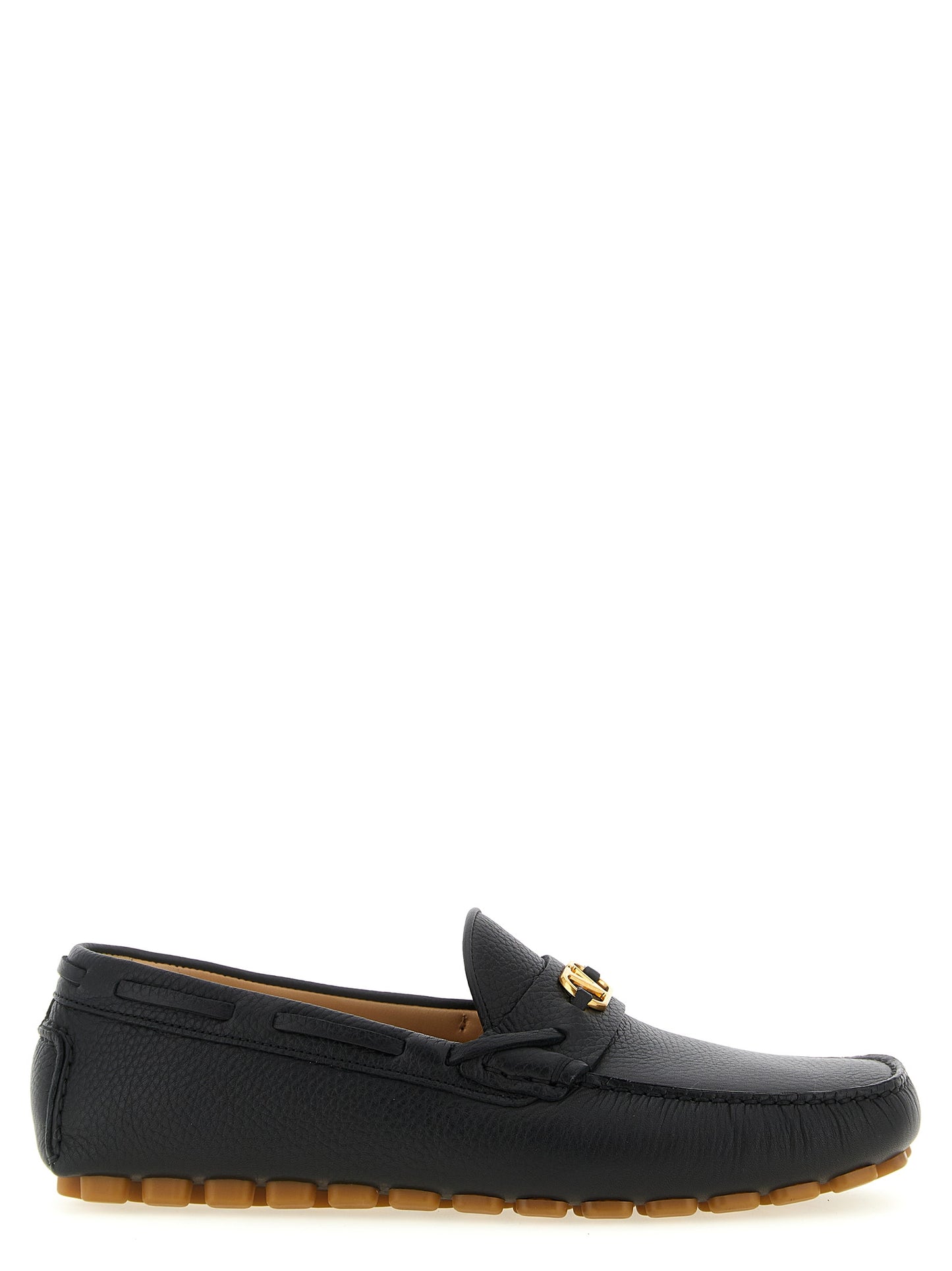 Valentino Garavani Black 'Driver Fastaway' Loafers Curated Luxury Accessories by Orvyn