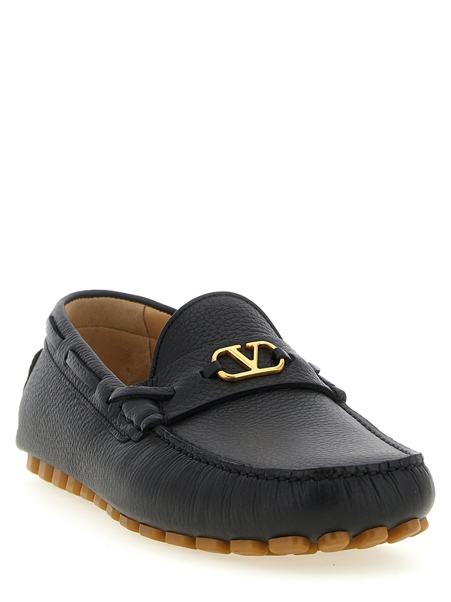 Valentino Garavani Black 'Driver Fastaway' Loafers Curated Luxury Accessories by Orvyn