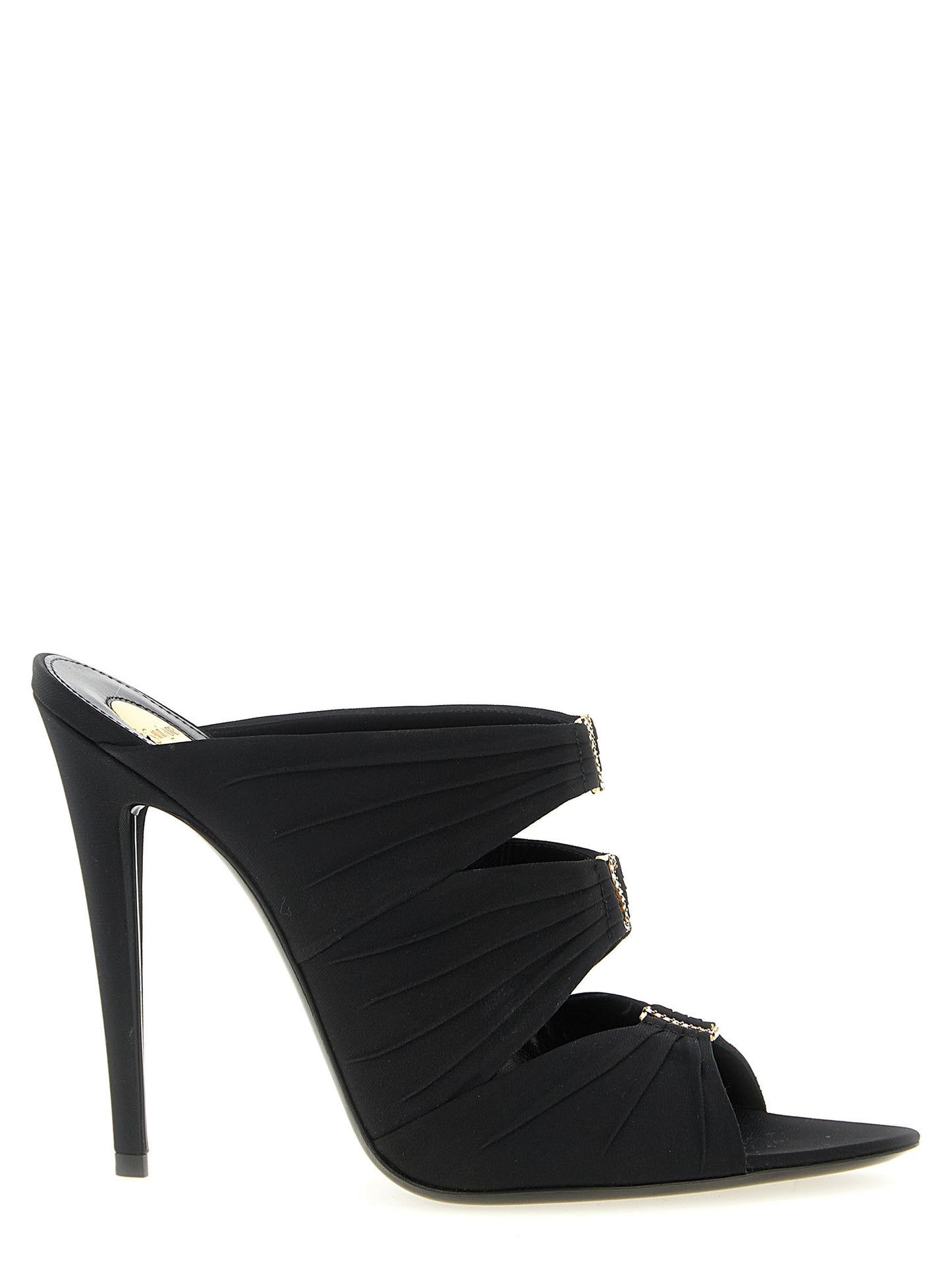 Saint Laurent Black 'Emilie' Sandals Curated Luxury Accessories by Orvyn