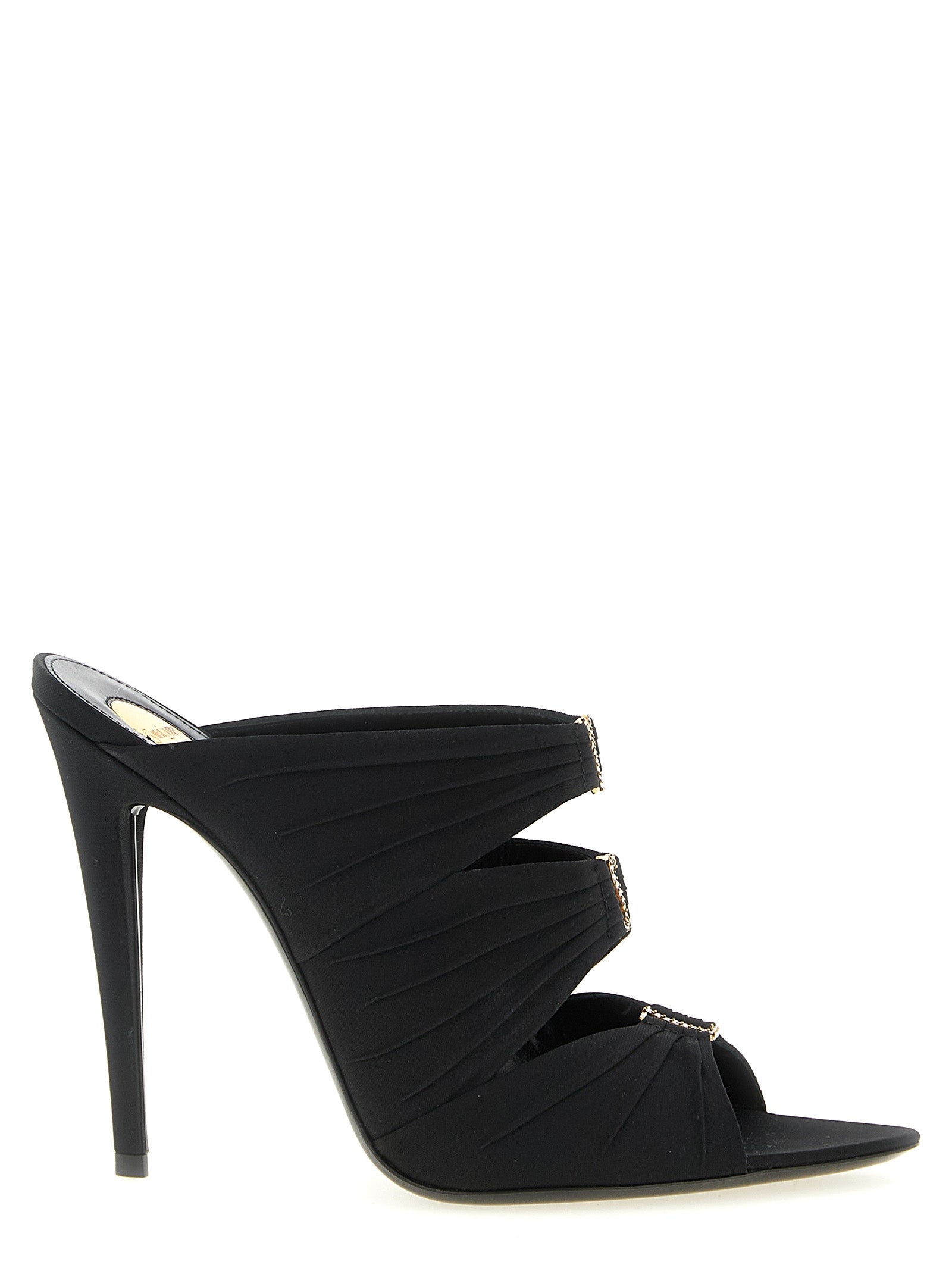 Saint Laurent Black 'Emilie' Sandals Curated Luxury Accessories by Orvyn