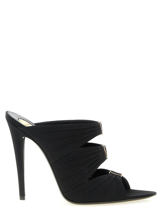 Saint Laurent Black 'Emilie' Sandals Curated Luxury Accessories by Orvyn