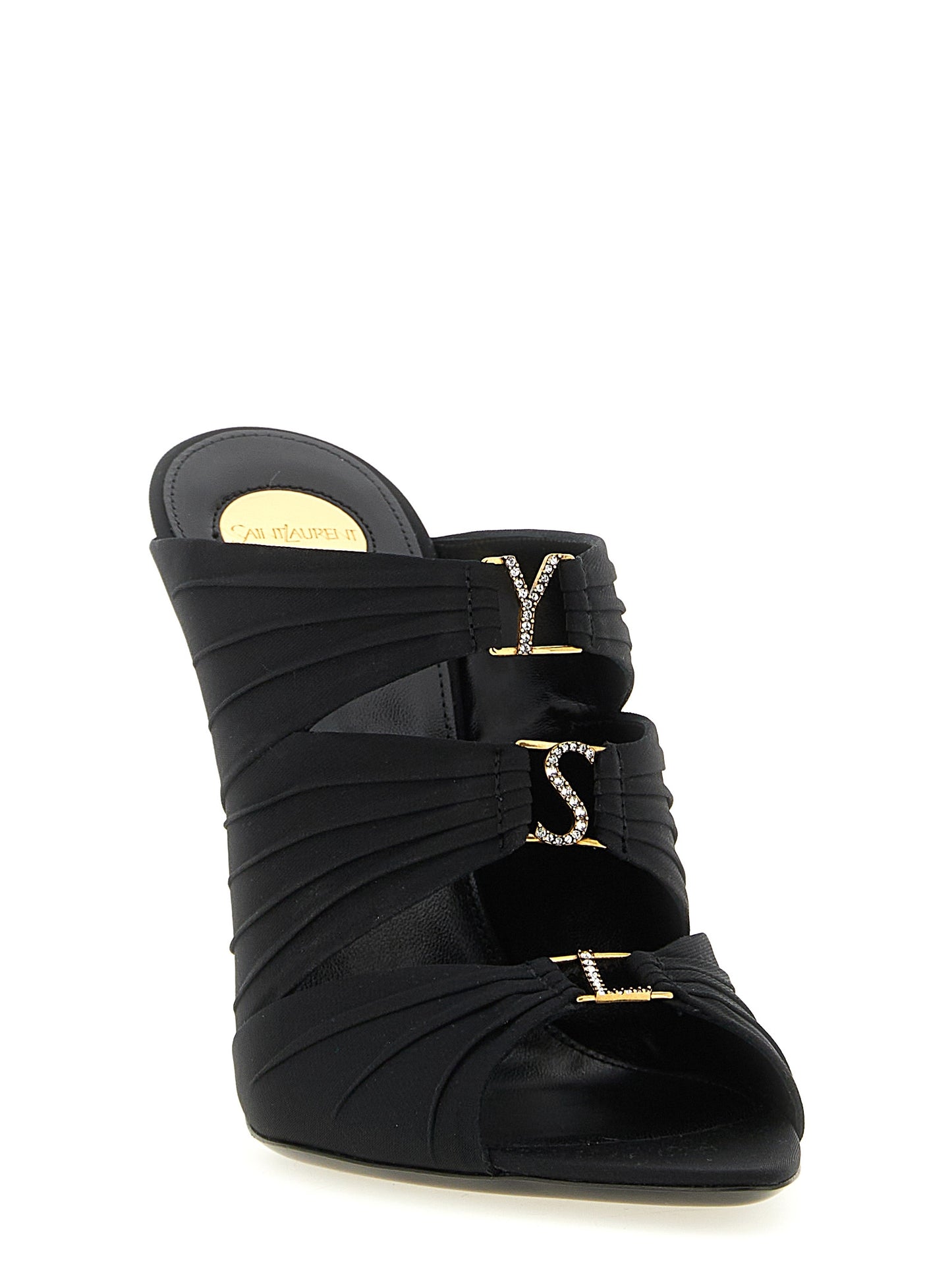 Saint Laurent Black 'Emilie' Sandals Curated Luxury Accessories by Orvyn