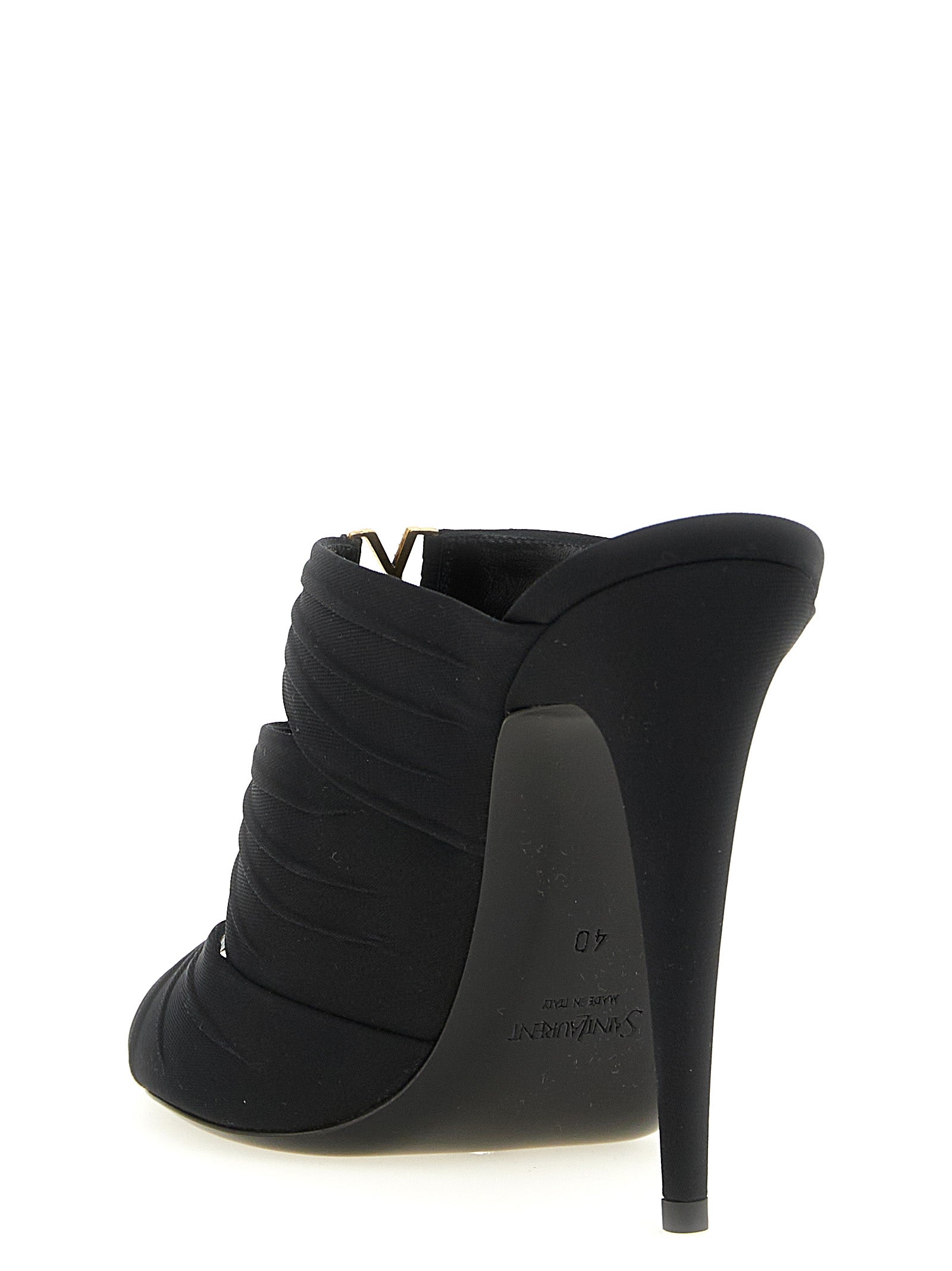 Saint Laurent Black 'Emilie' Sandals Curated Luxury Accessories by Orvyn