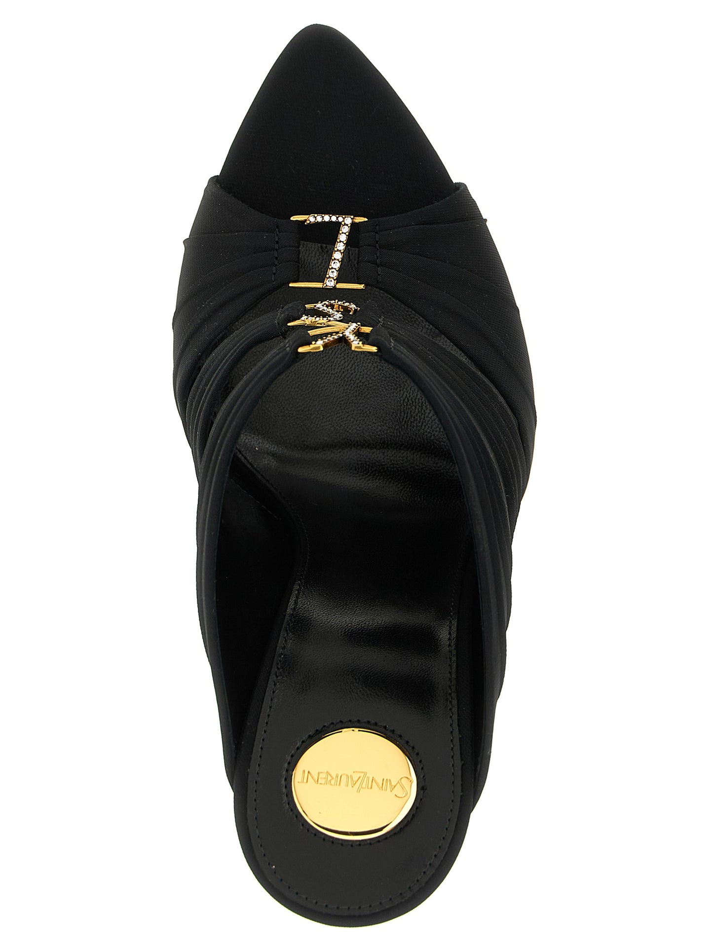 Saint Laurent Black 'Emilie' Sandals Curated Luxury Accessories by Orvyn