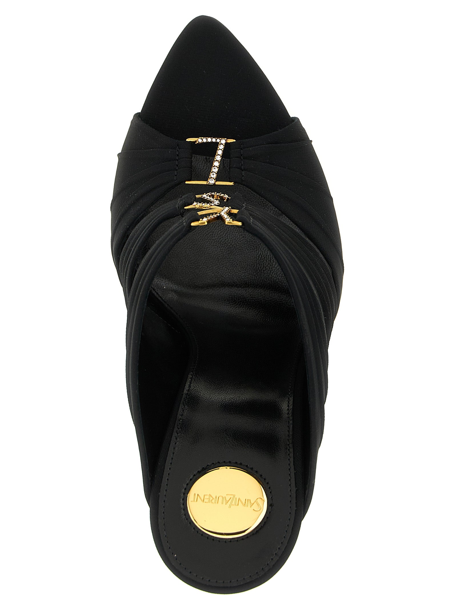 Saint Laurent Black 'Emilie' Sandals Curated Luxury Accessories by Orvyn