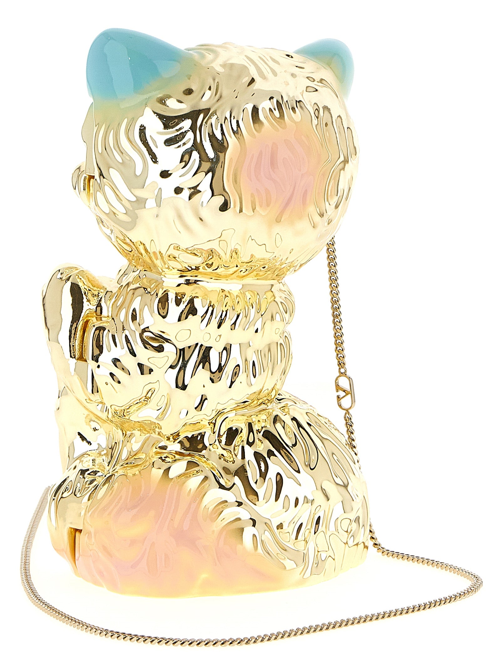 Valentino Garavani Gold 'Le Chat De La Maison' Clutch Curated Luxury Accessories by Orvyn
