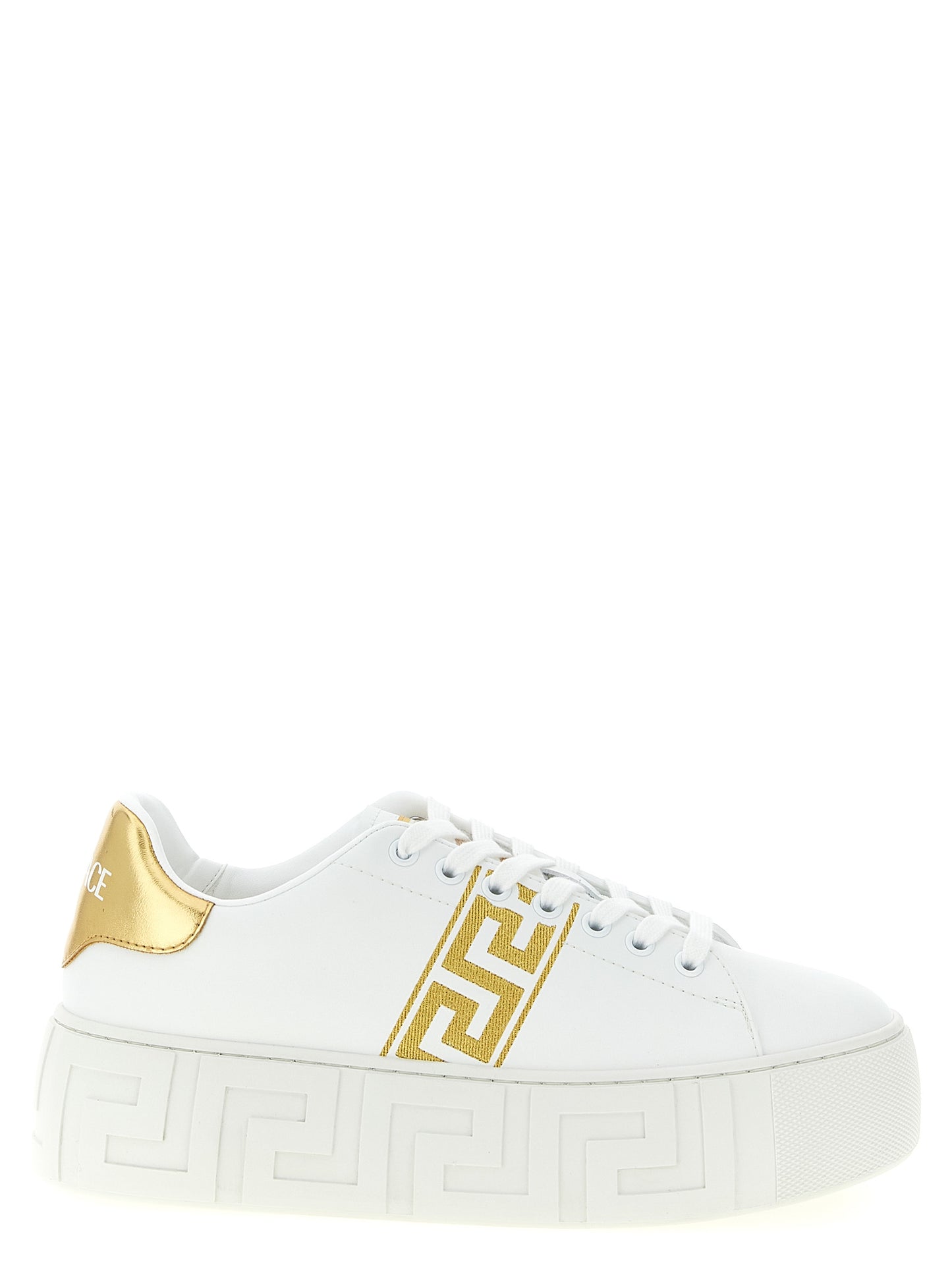 Versace Gold Nylon Platform Sneakers Curated Luxury Accessories by Orvyn
