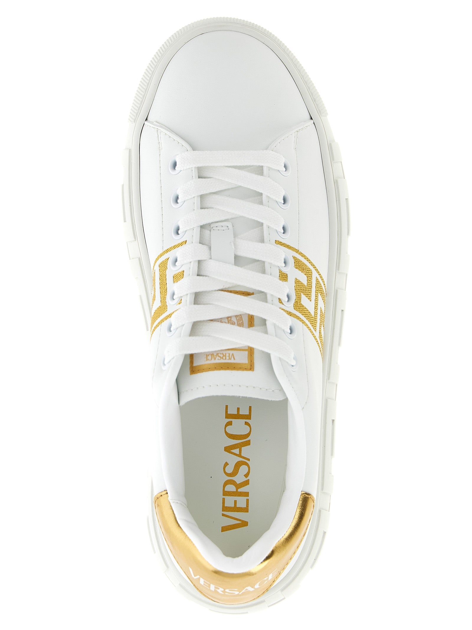 Versace Gold Nylon Platform Sneakers Curated Luxury Accessories by Orvyn