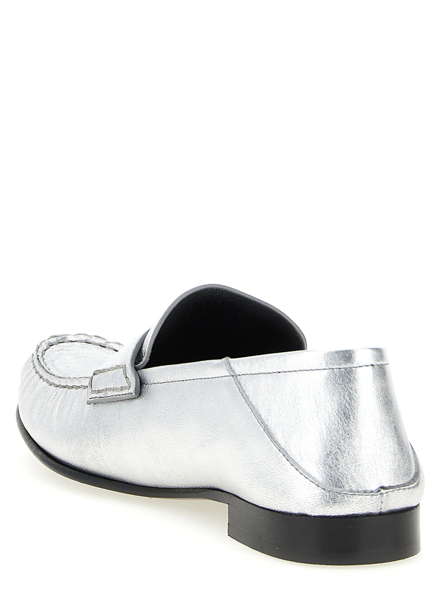 Versace Silver Lamb Leather Slip-On Loafers Curated Luxury Accessories by Orvyn
