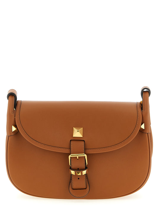 Valentino Garavani Brown 'Flaneuse' Medium Shoulder Bag Curated Luxury Accessories by Orvyn