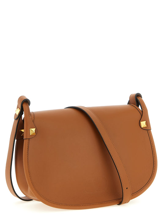 Valentino Garavani Brown 'Flaneuse' Medium Shoulder Bag Curated Luxury Accessories by Orvyn