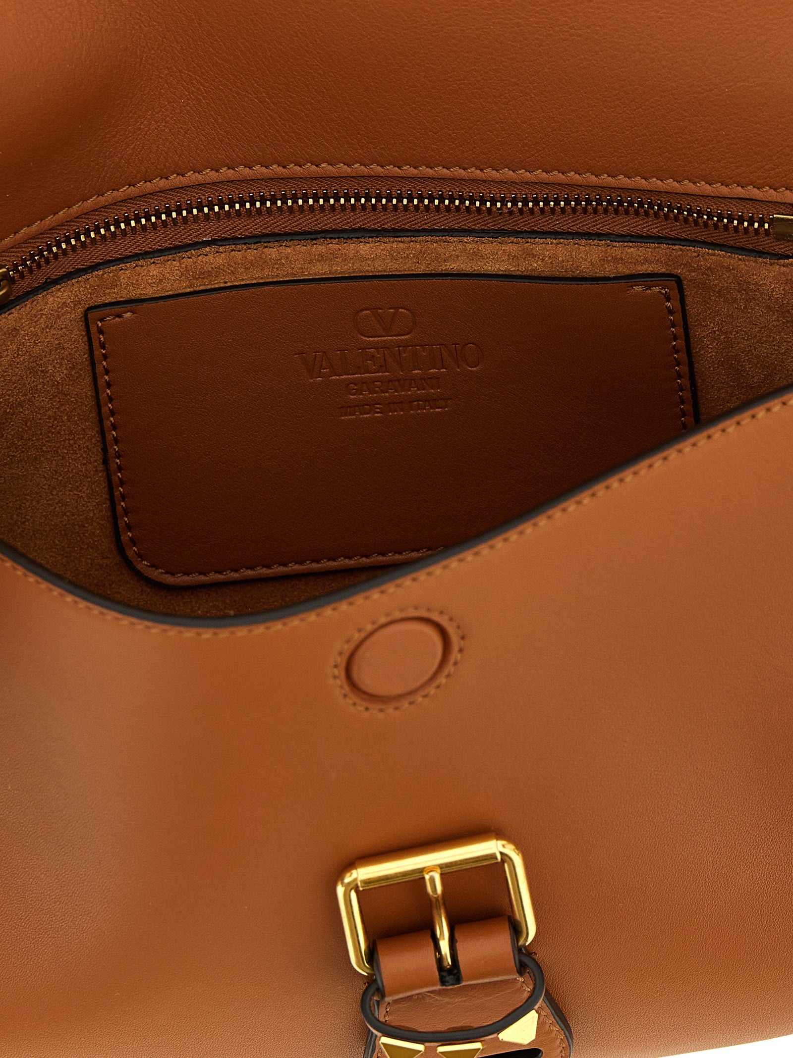 Valentino Garavani Brown 'Flaneuse' Medium Shoulder Bag Curated Luxury Accessories by Orvyn