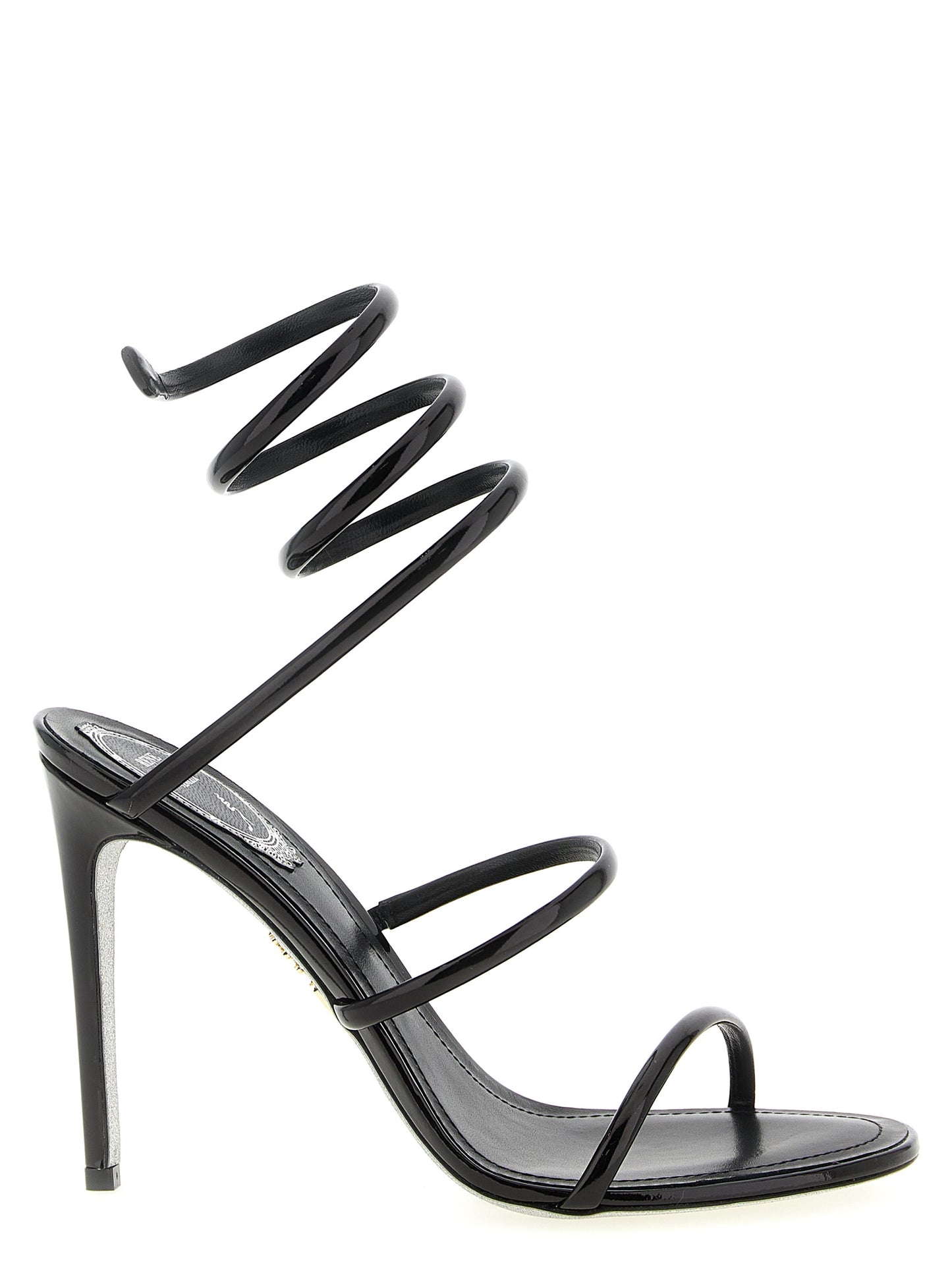 Rene Caovilla Black 'Cleo Metallic' Sandals Curated Luxury Accessories by Orvyn