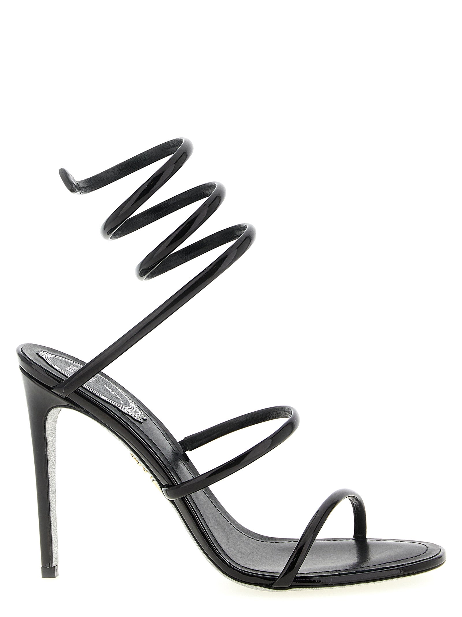 Rene Caovilla Black 'Cleo Metallic' Sandals Curated Luxury Accessories by Orvyn