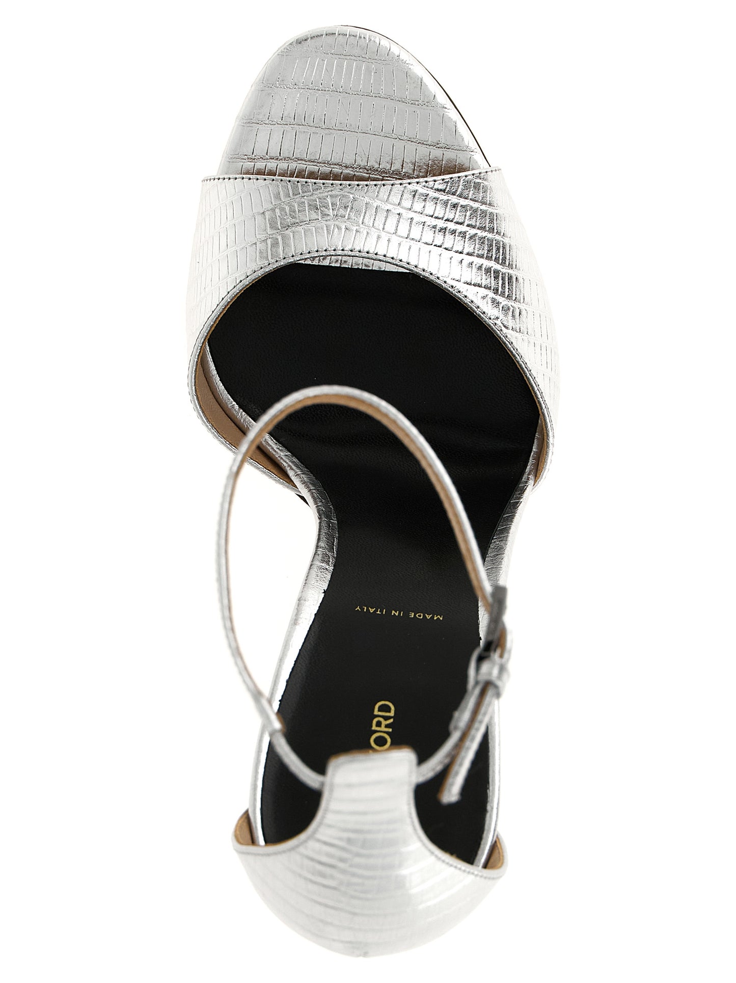 Tom Ford Silver 'Tejus' Sandals Curated Luxury Accessories by Orvyn