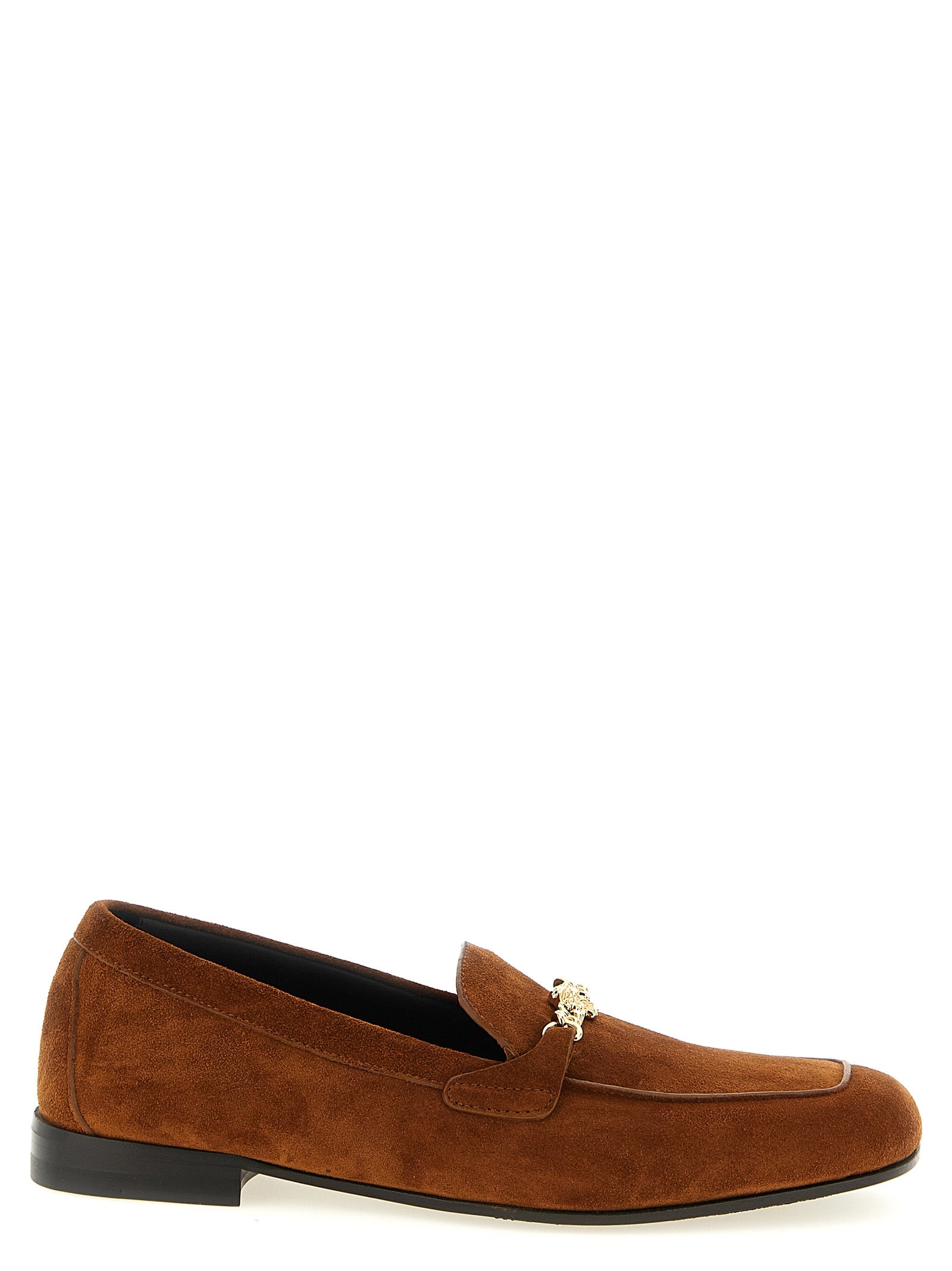 Versace Brown 'Slip-On' Loafers Curated Luxury Accessories by Orvyn