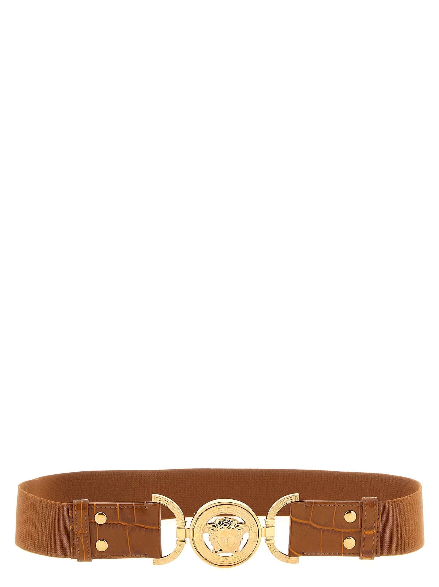 Versace Brown 'Medusa' Belt Curated Luxury Accessories by Orvyn