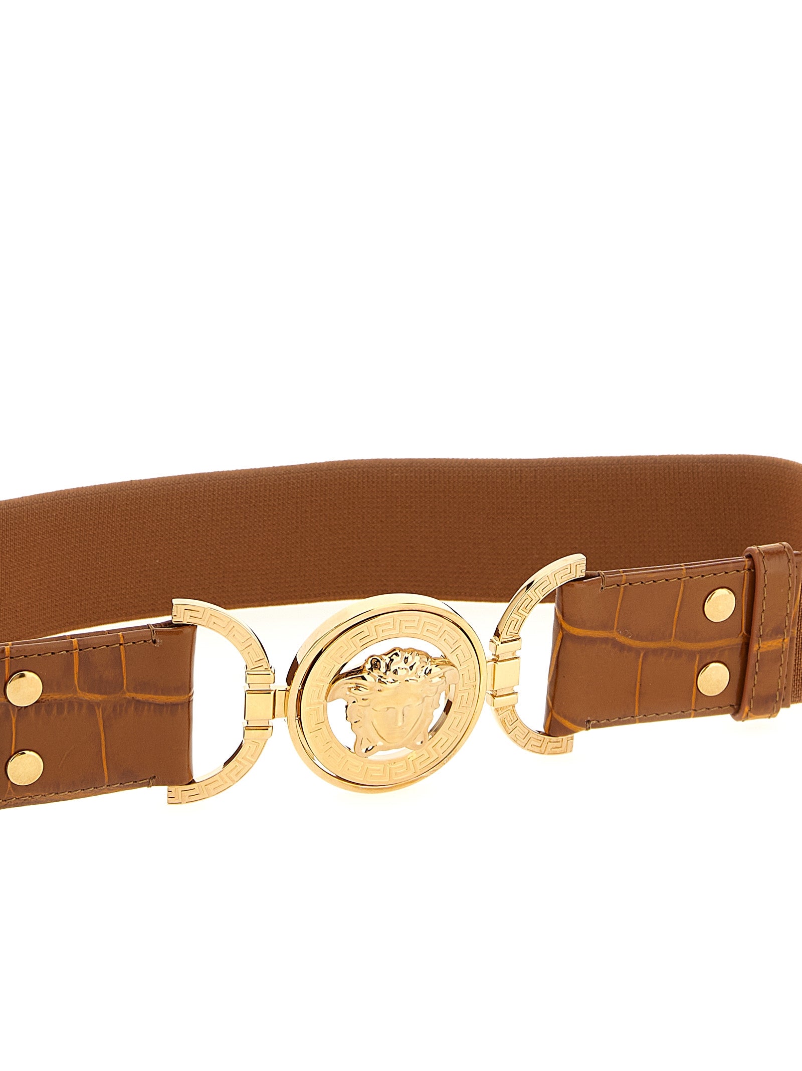 Versace Brown 'Medusa' Belt Curated Luxury Accessories by Orvyn