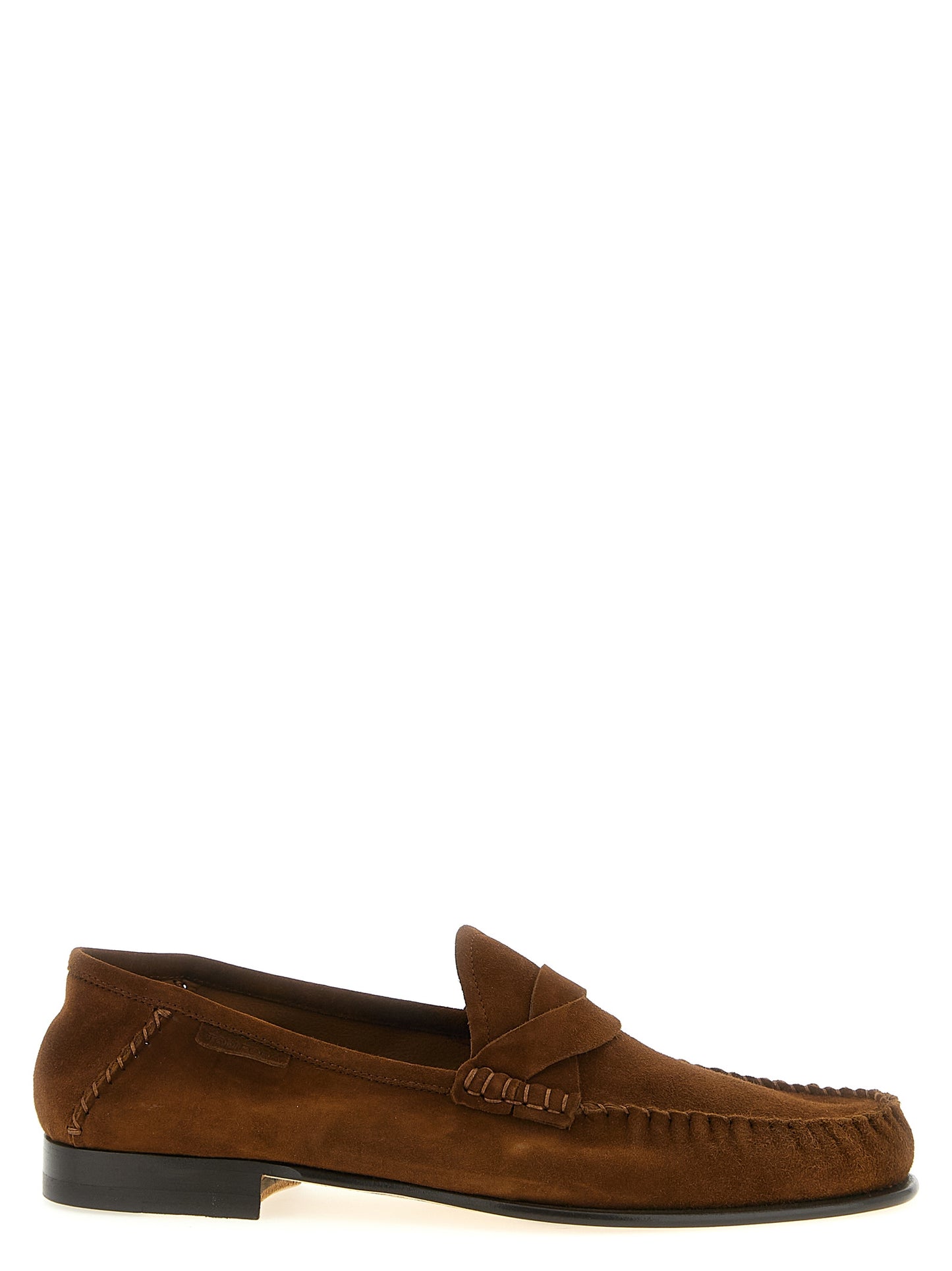 Tom Ford Brown Suede Leather Slip-On Loafers Curated Luxury Accessories by Orvyn