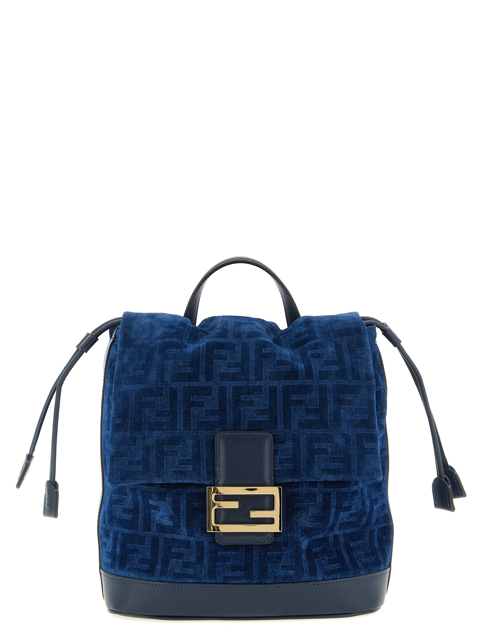 Fendi Blue Cotton Backpack Curated Luxury Accessories by Orvyn